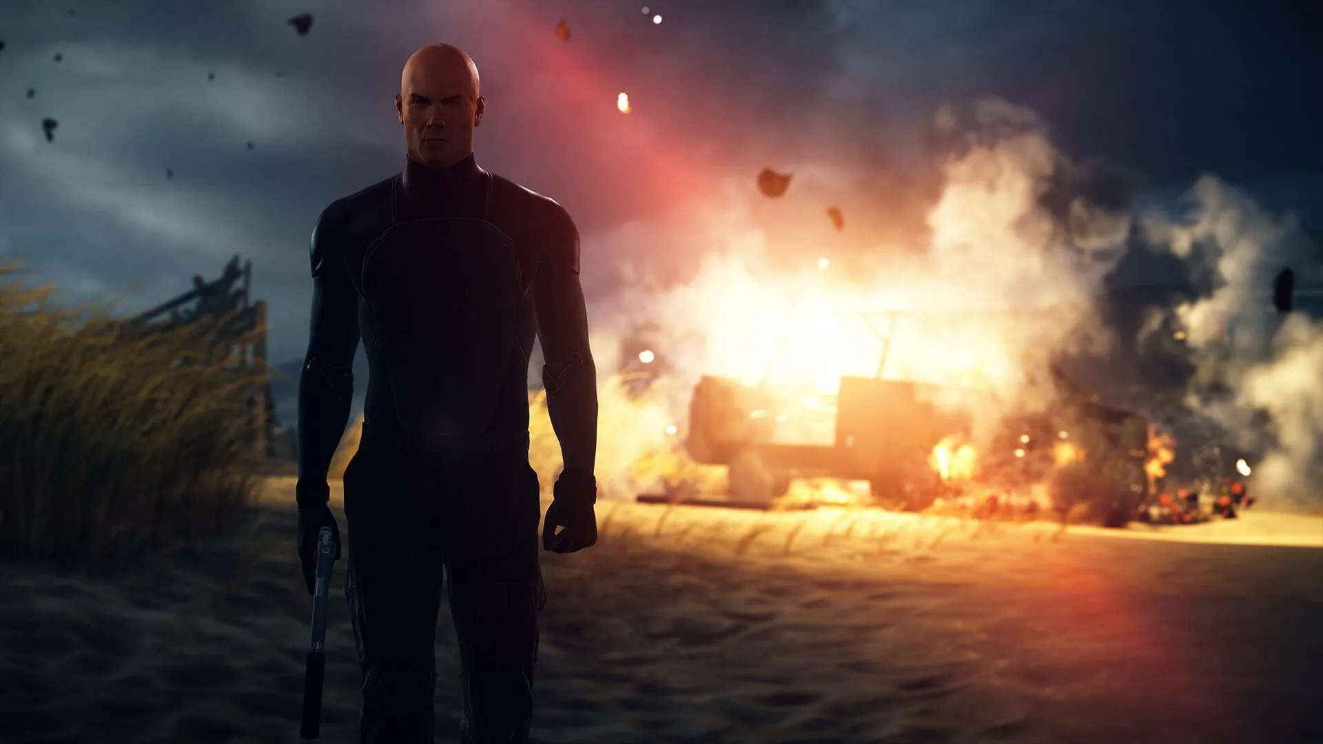 Agent 47 chuẩn bị thực hiện nhiệm vụ, nhấn mạnh yếu tố lén lút và hành động