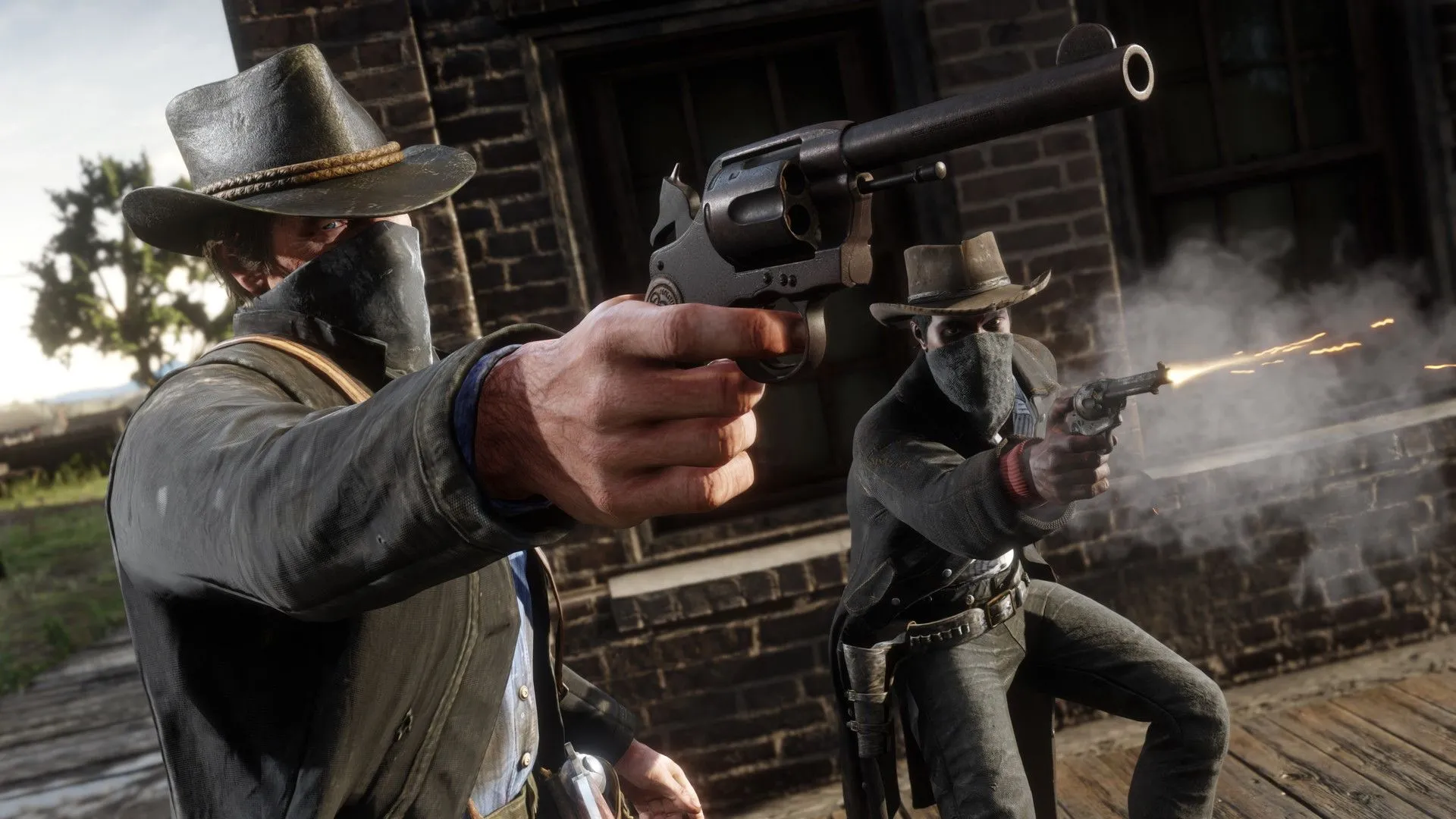 Ảnh chụp màn hình game Red Dead Redemption II minh họa nội dung phụ (filler content) trong các game AAA thế giới mở