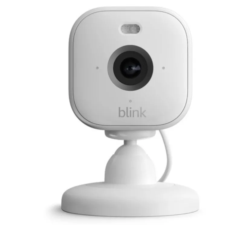 Ảnh thu nhỏ của camera an ninh Blink Mini 2 màu trắng nhỏ gọn, biểu tượng cho giải pháp giám sát gia đình đơn giản và hiệu quả.