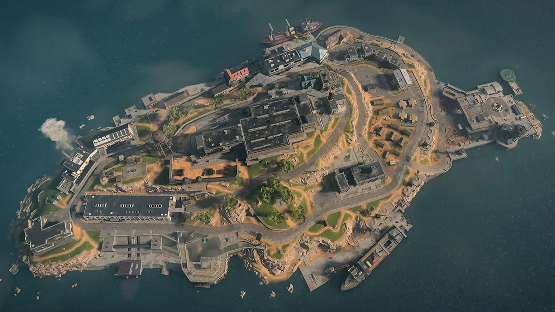 Bản đồ Rebirth Island trong Call of Duty: Warzone, một ví dụ về chế độ chơi nhanh với tính năng hồi sinh.