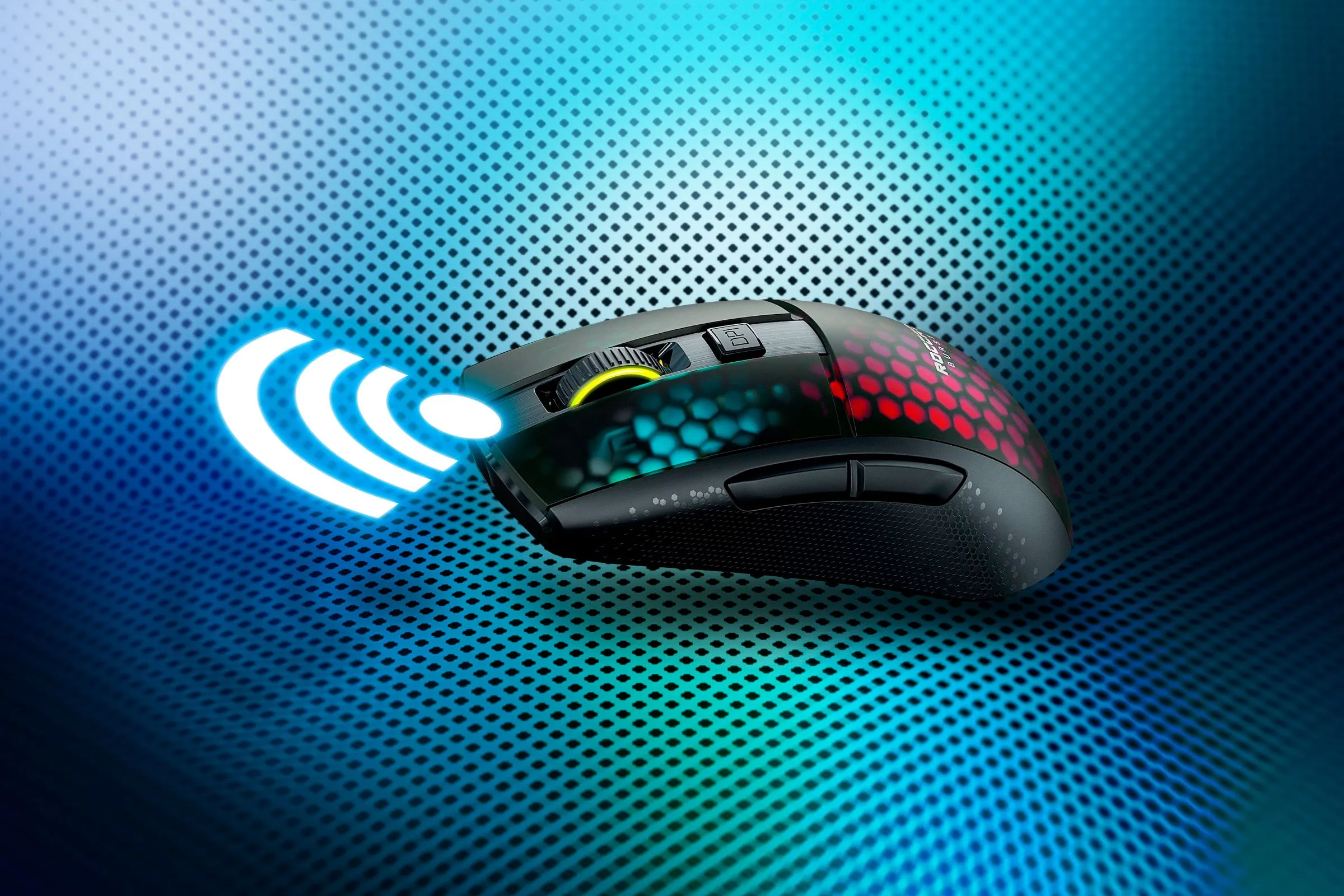 Biểu tượng kết nối không dây trên chuột gaming, minh họa công nghệ Lightspeed của Logitech G305
