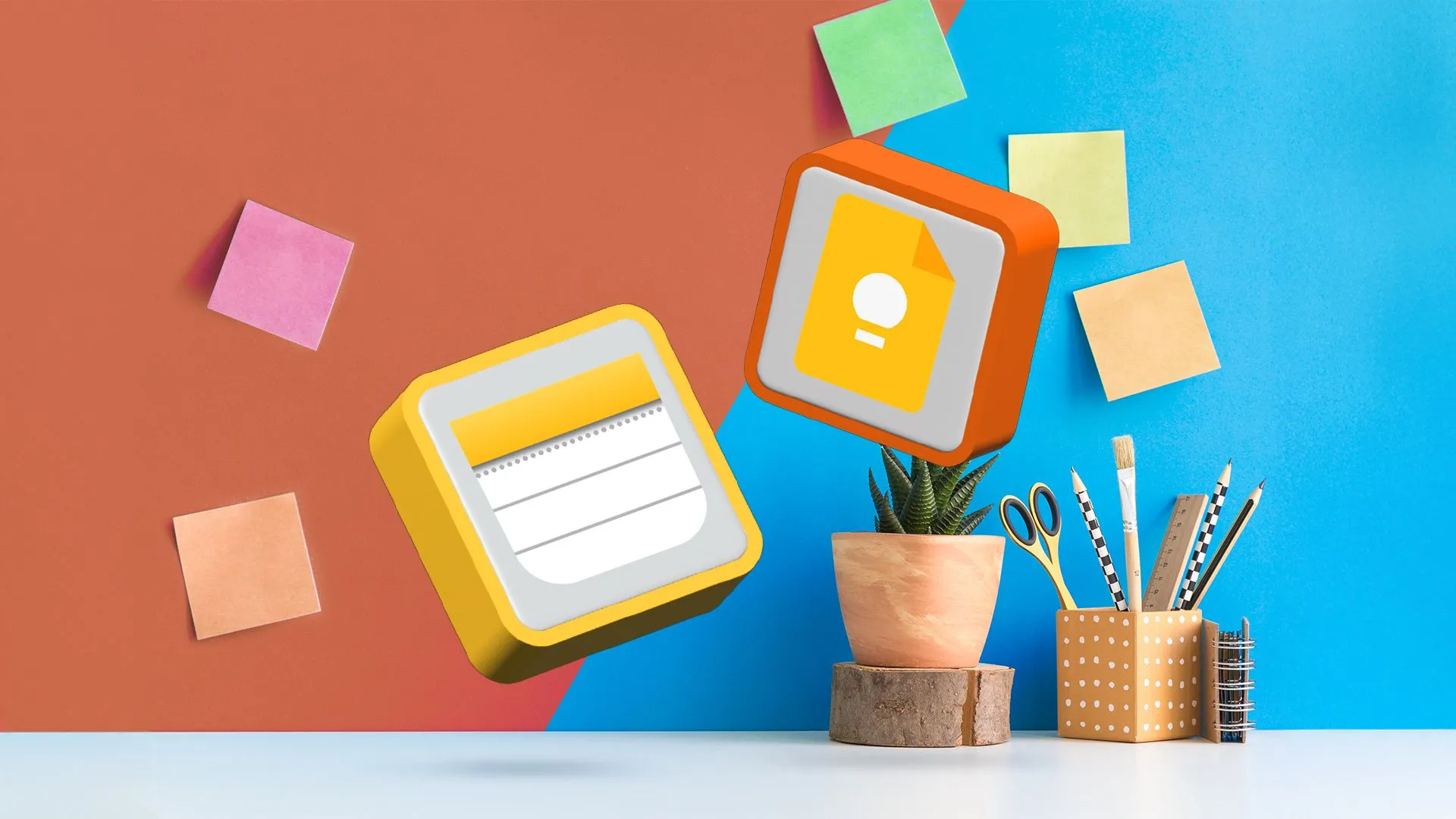 Biểu tượng ứng dụng ghi chú Google Keep và Apple Notes, gợi ý các giải pháp thay thế hiệu quả cho việc chụp màn hình.