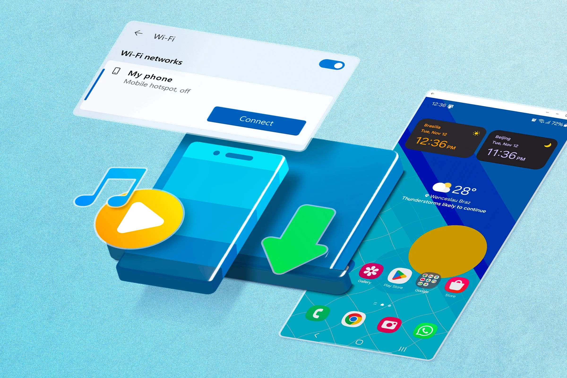 Biểu tượng ứng dụng Microsoft Phone Link với các tính năng liên kết điện thoại và PC