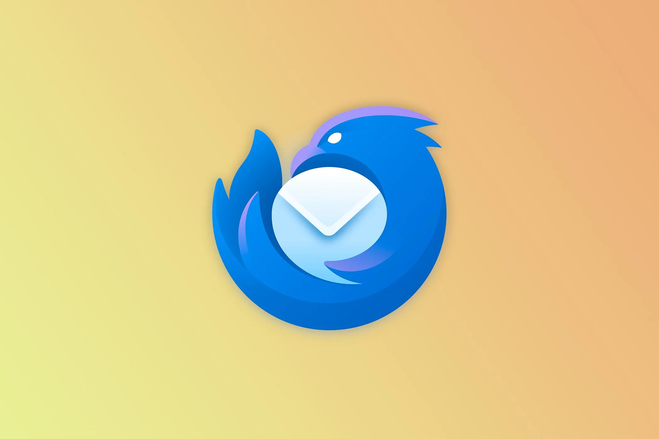 Biểu tượng ứng dụng Mozilla Thunderbird trên nền tối.