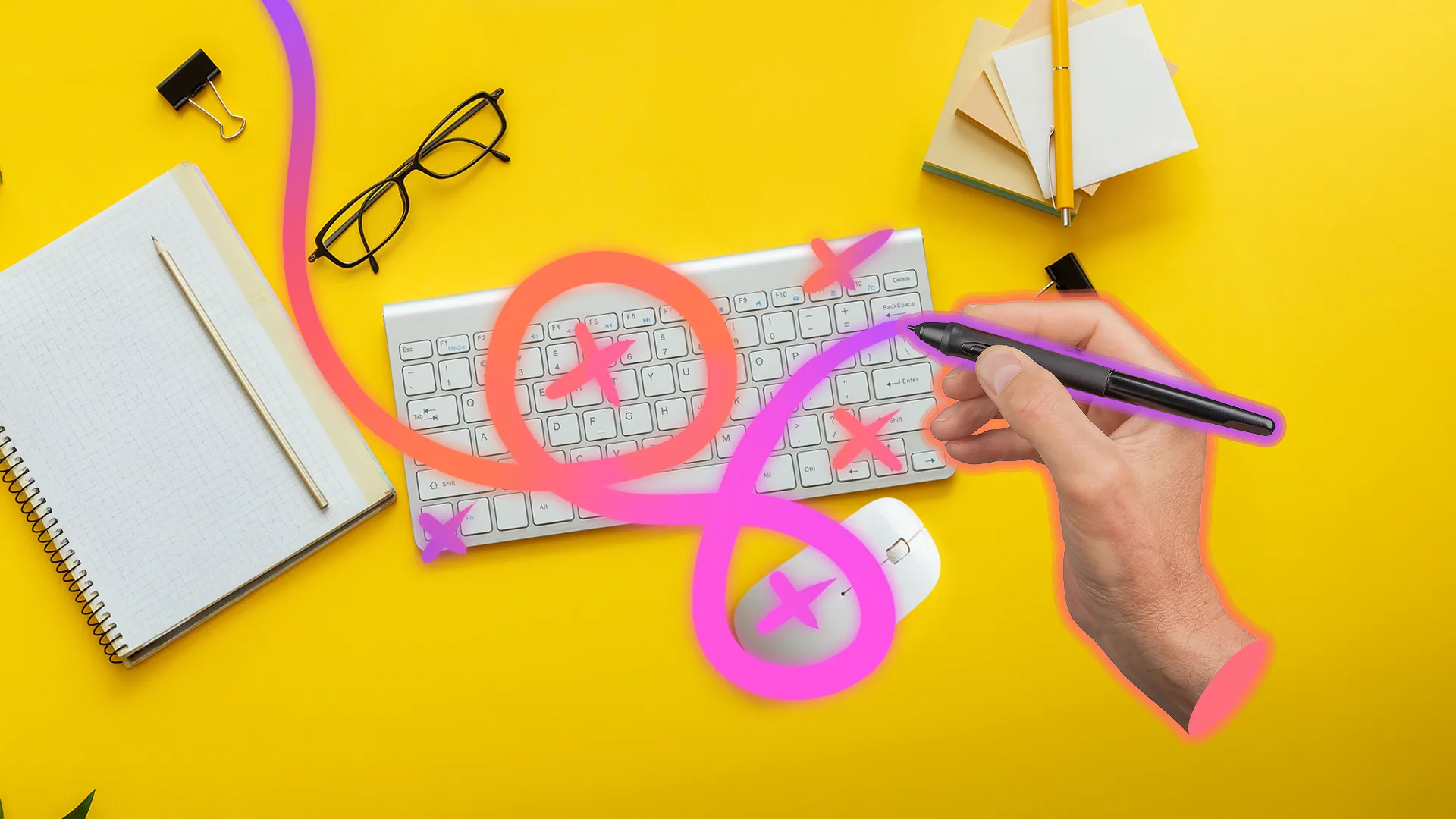 Bút cảm ứng S Pen thay thế bàn phím và chuột trên bàn làm việc, thể hiện sự tiện lợi của bút stylus