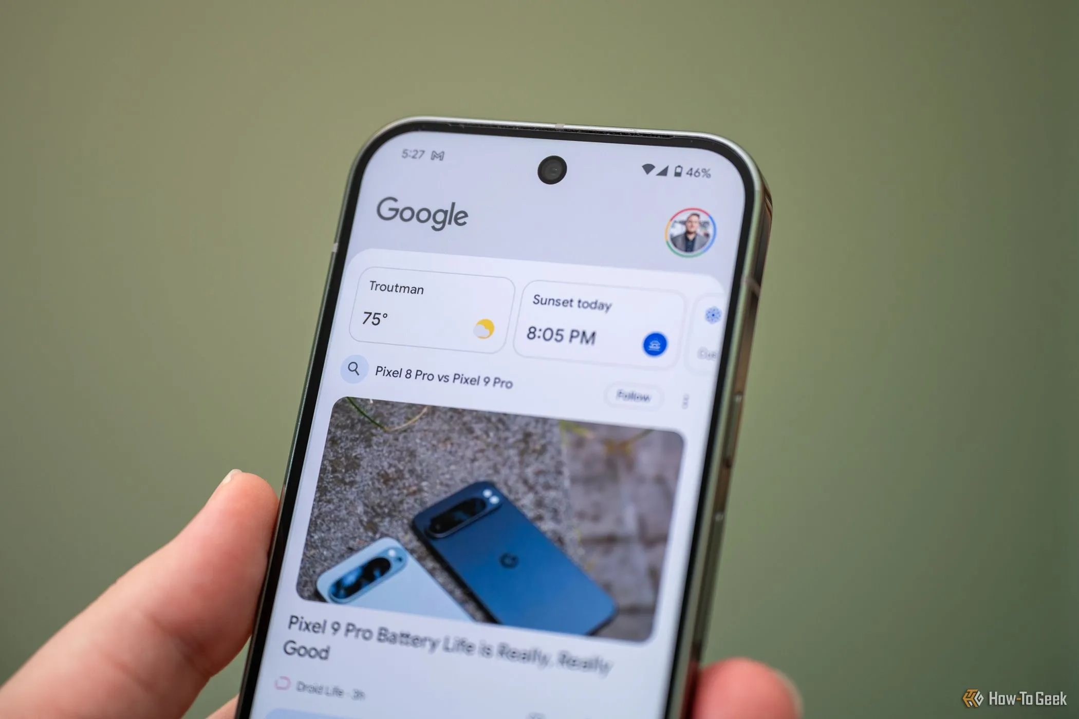 Camera trước và viền màn hình của Google Pixel 9 Pro