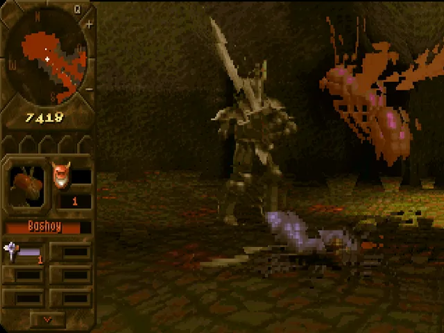 Cảnh chiến đấu giữa các quái vật hầm ngục và những anh hùng xâm lược trong Dungeon Keeper.