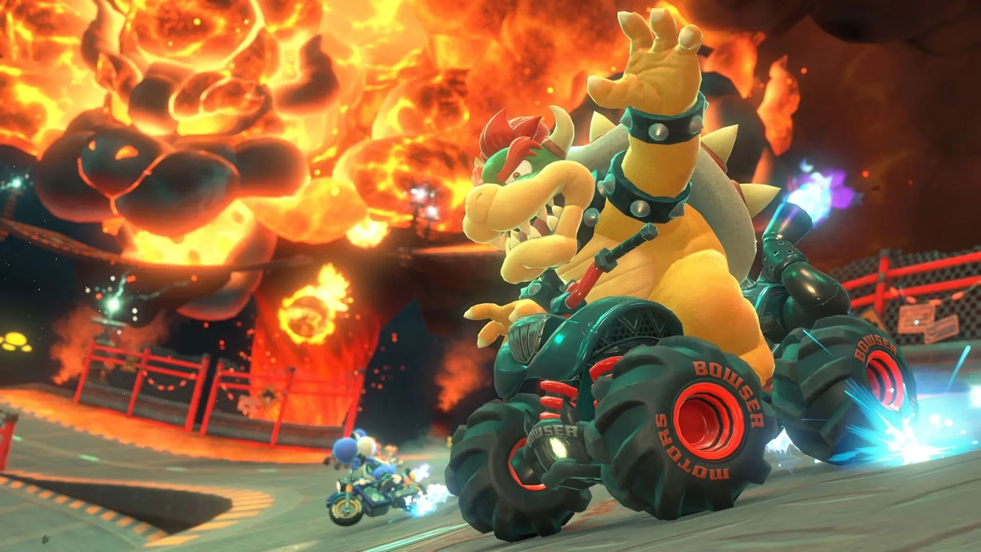 Cảnh đua xe dưới nước trong Mario Kart World với hiệu ứng đẹp mắt