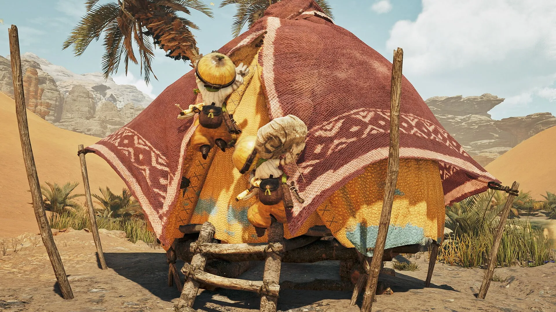 Cảnh tượng rộng lớn của thế giới trong Monster Hunter Wilds với đa dạng sinh vật