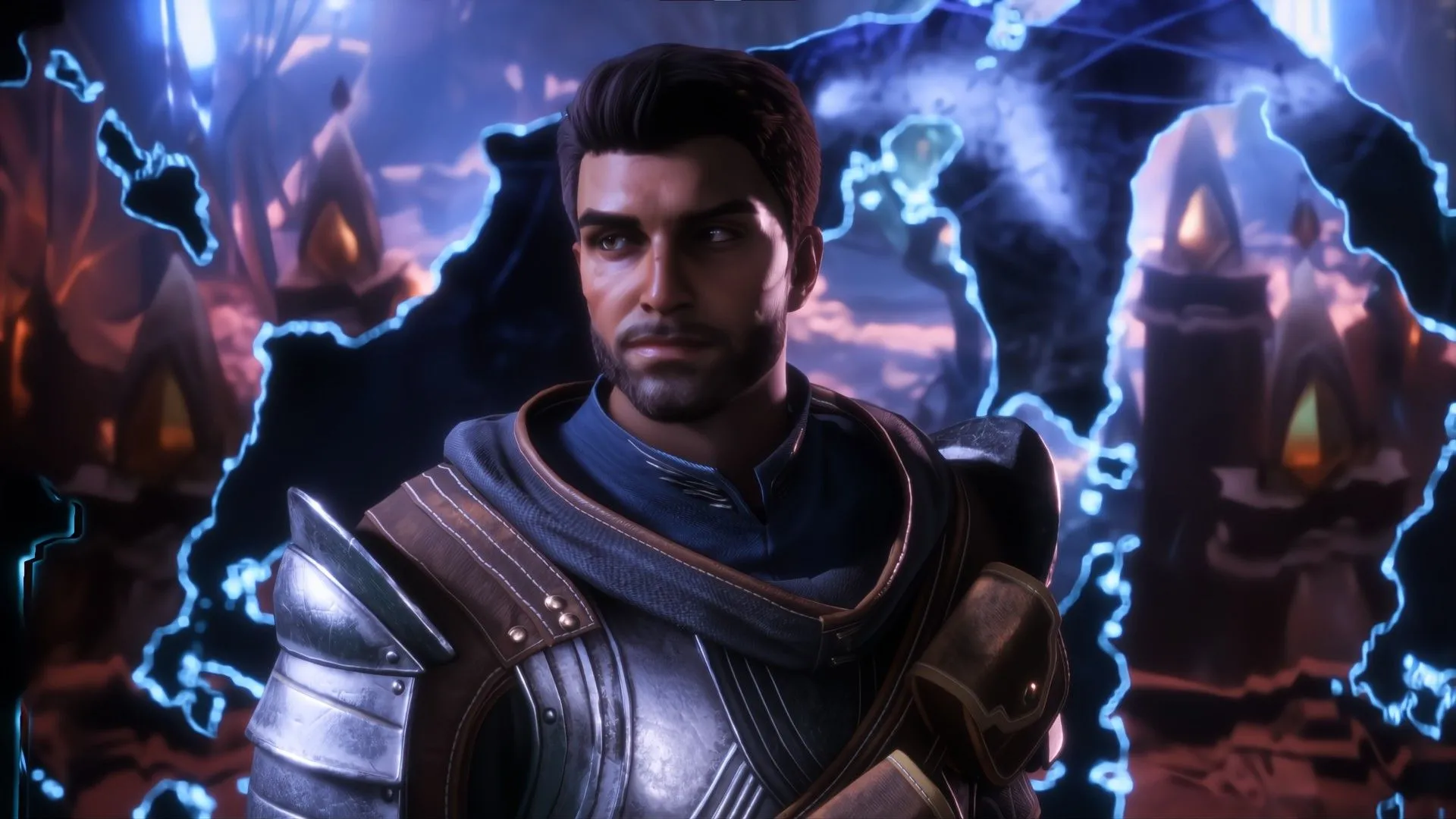 Chiến binh trong Dragon Age The Veilguard với những vết nứt không gian