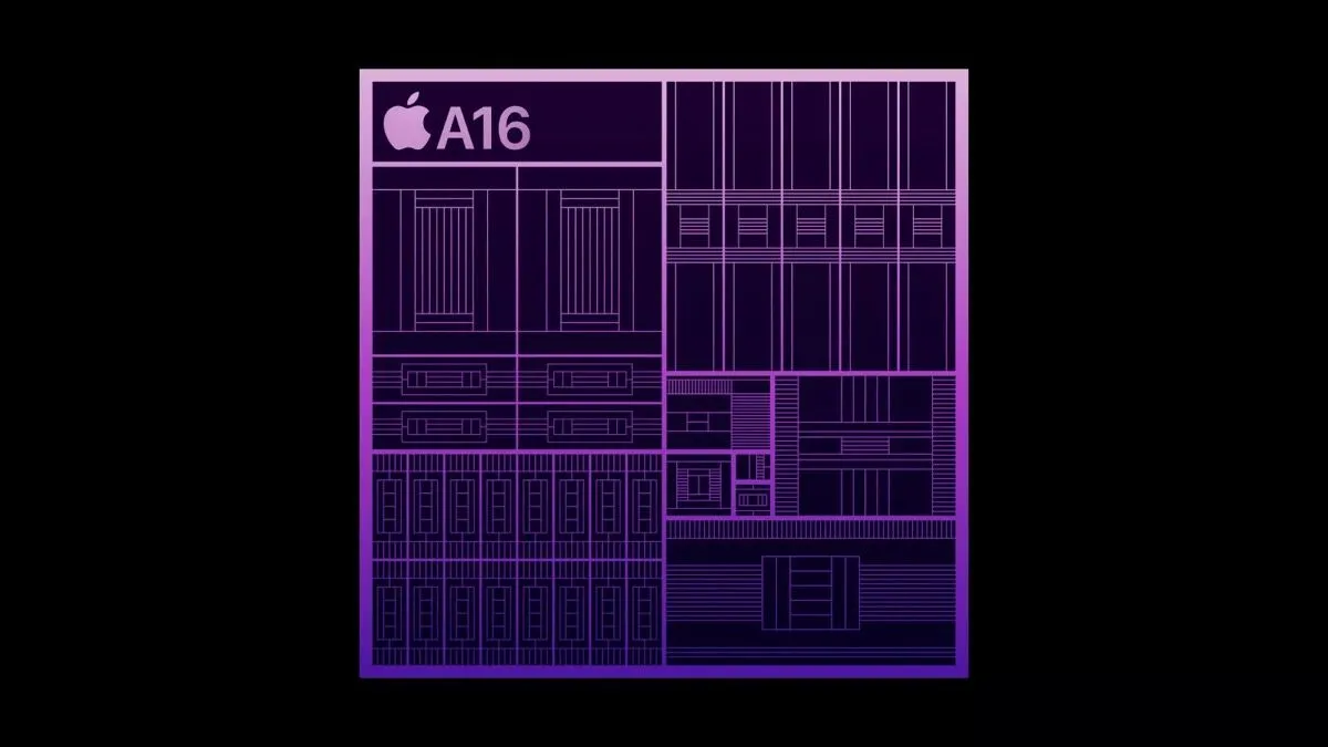 Chip A16 Bionic của Apple với các thành phần CPU, GPU và Neural Engine được đánh dấu.