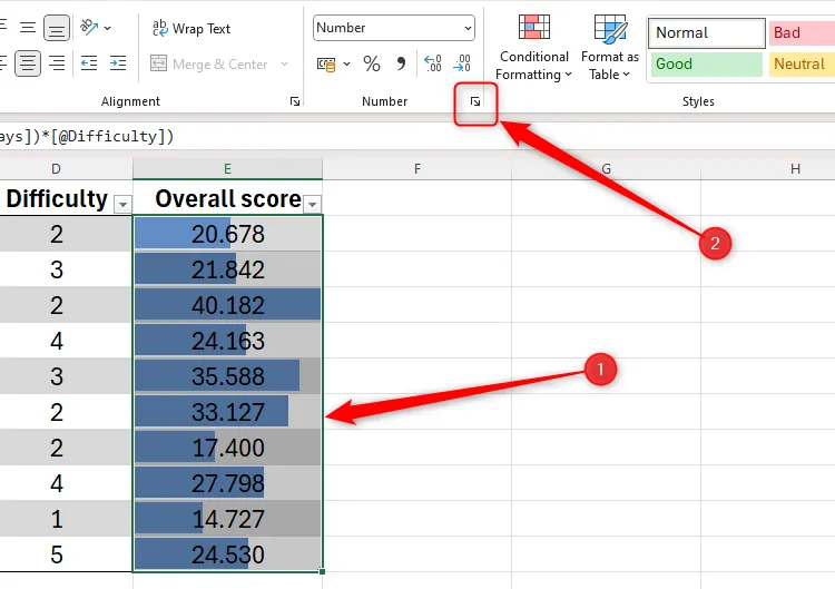 Chọn các ô cần ẩn dữ liệu trong bảng tính Excel và mở hộp thoại Định dạng ô