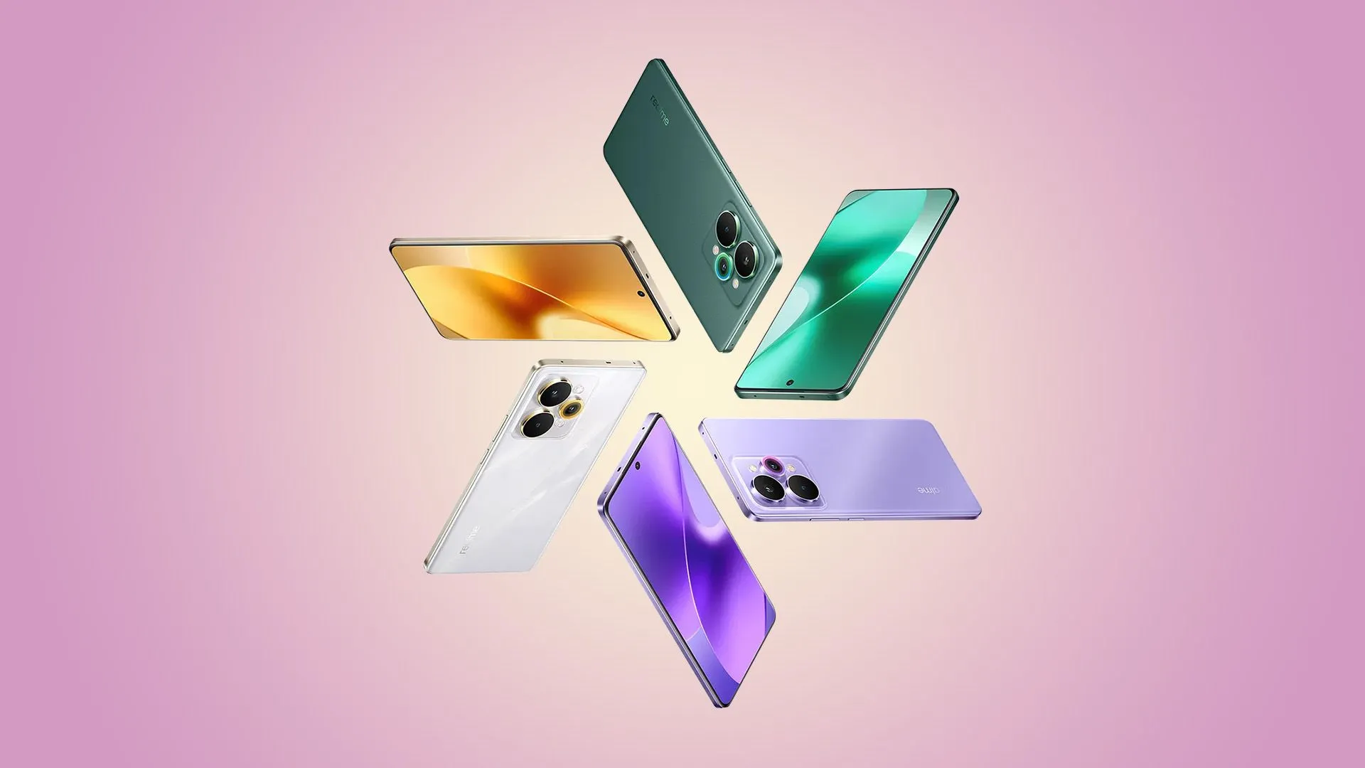Điện thoại Realme 15 Series nổi bật với dung lượng pin lớn, đặt trên nền tối