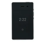 Điện thoại tối giản Light Phone II màu đen trên nền trắng, được thiết kế để giảm nghiện smartphone.
