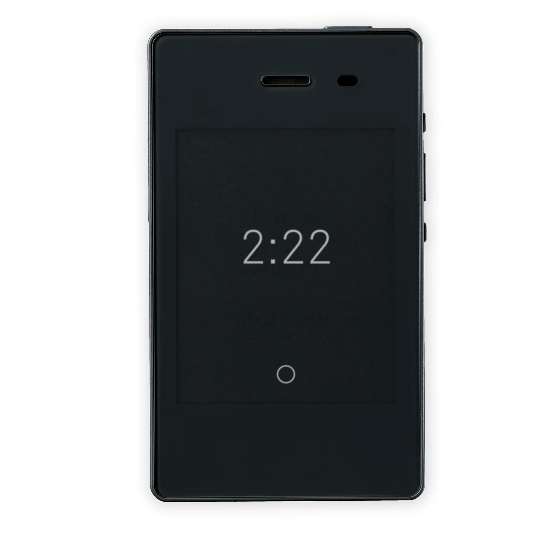 Điện thoại tối giản Light Phone II màu đen trên nền trắng, được thiết kế để giảm nghiện smartphone.