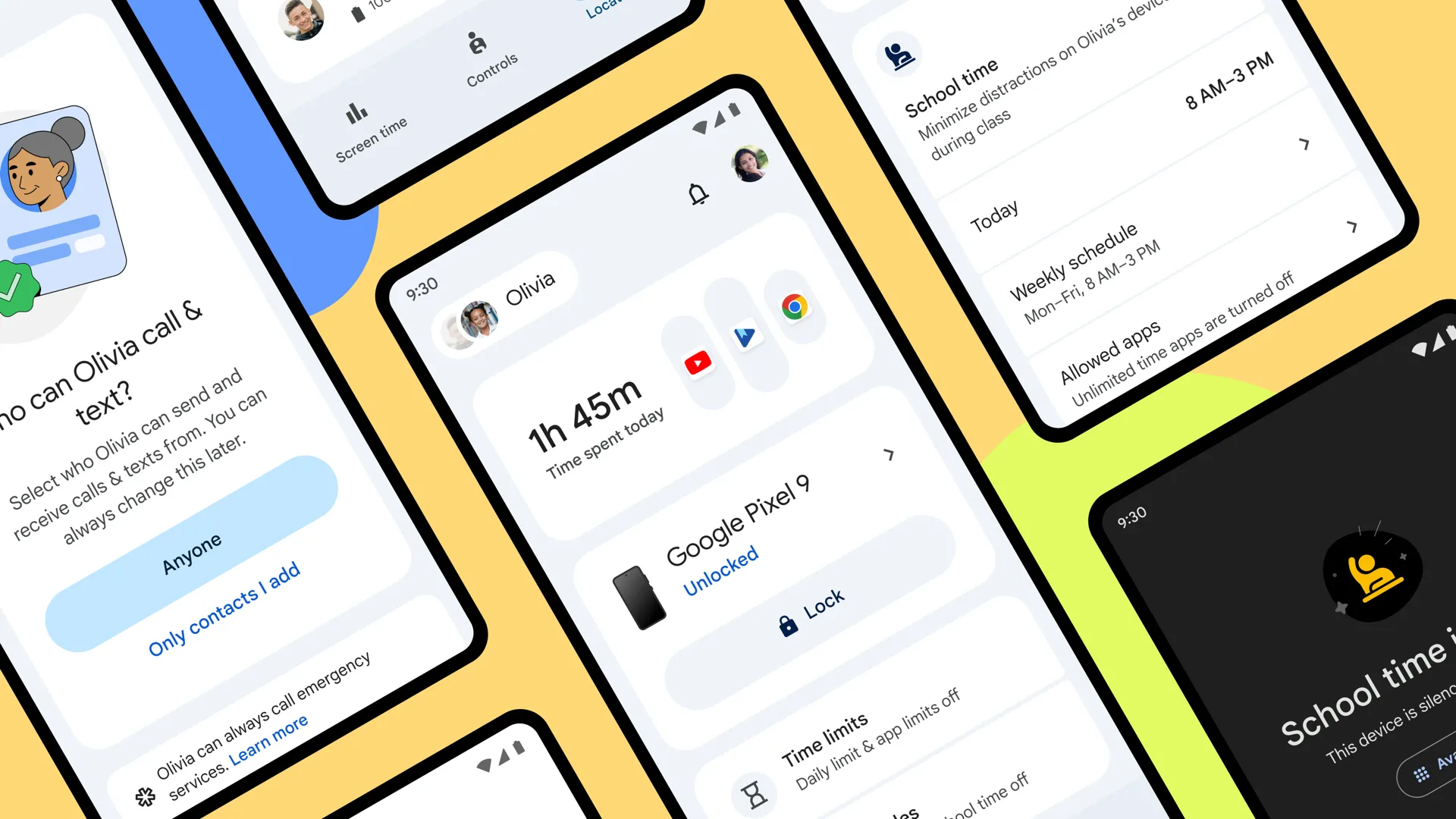 Giao diện Google Family Link trên điện thoại thông minh
