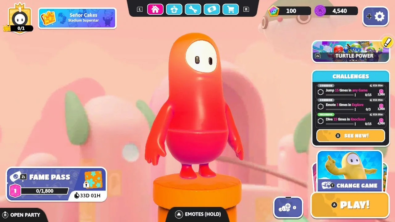 Giao diện người dùng phức tạp của game Fall Guys