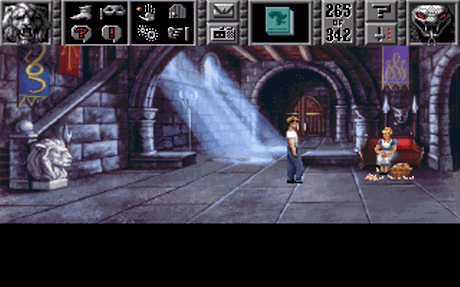Giao diện và đồ họa 3D của Gabriel Knight 3: Blood of the Sacred, Blood of the Damned, một cảnh khám phá môi trường.