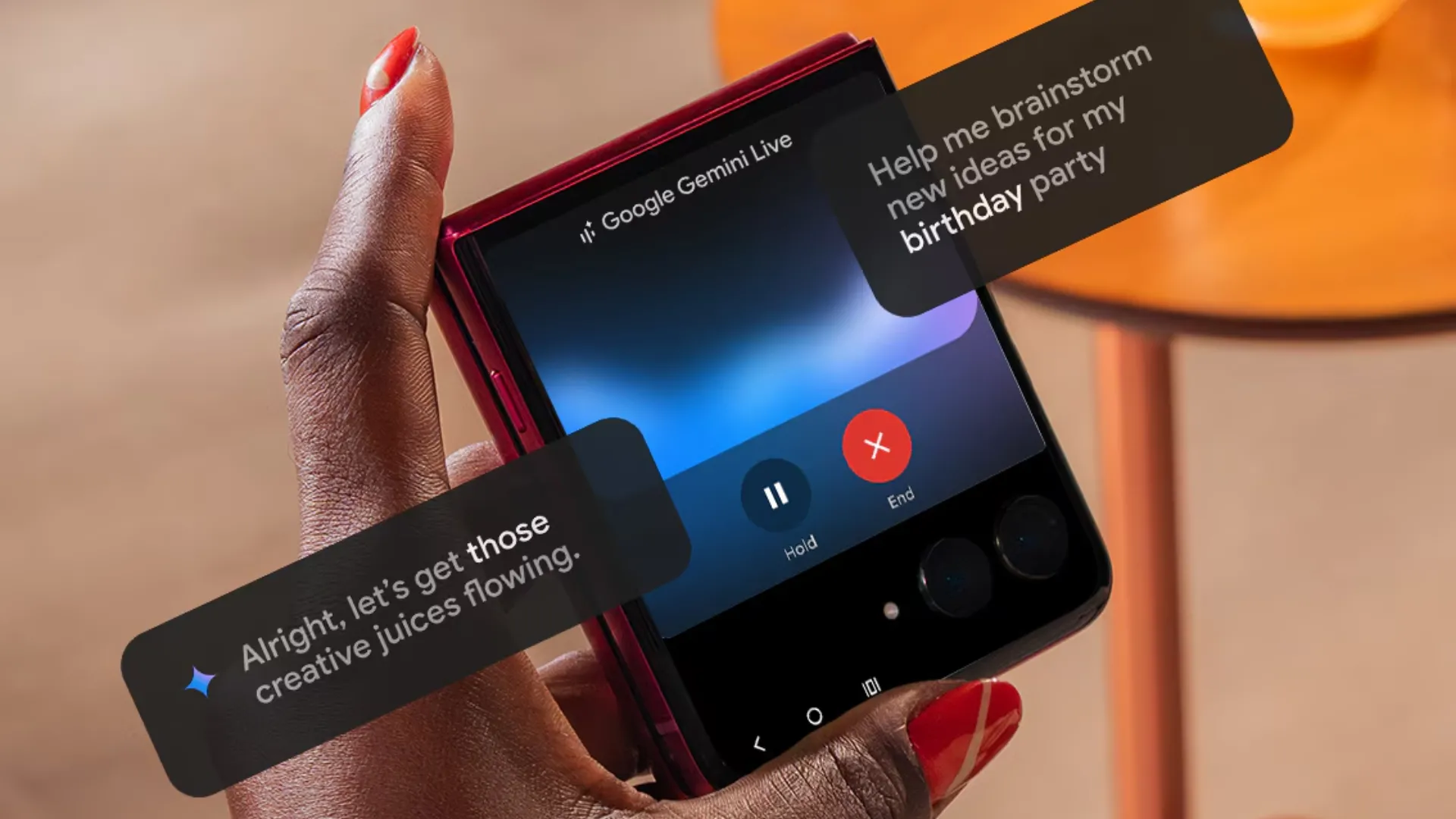 Google Gemini Live trên Moto Razr Ultra 2025.