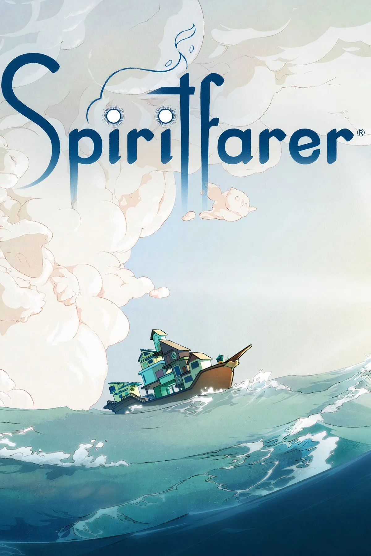 Hai nhân vật chính trong game Spiritfarer, Stella và Daffodil, đang đứng trên con thuyền của họ, thể hiện không khí yên bình và cảm động của trò chơi.