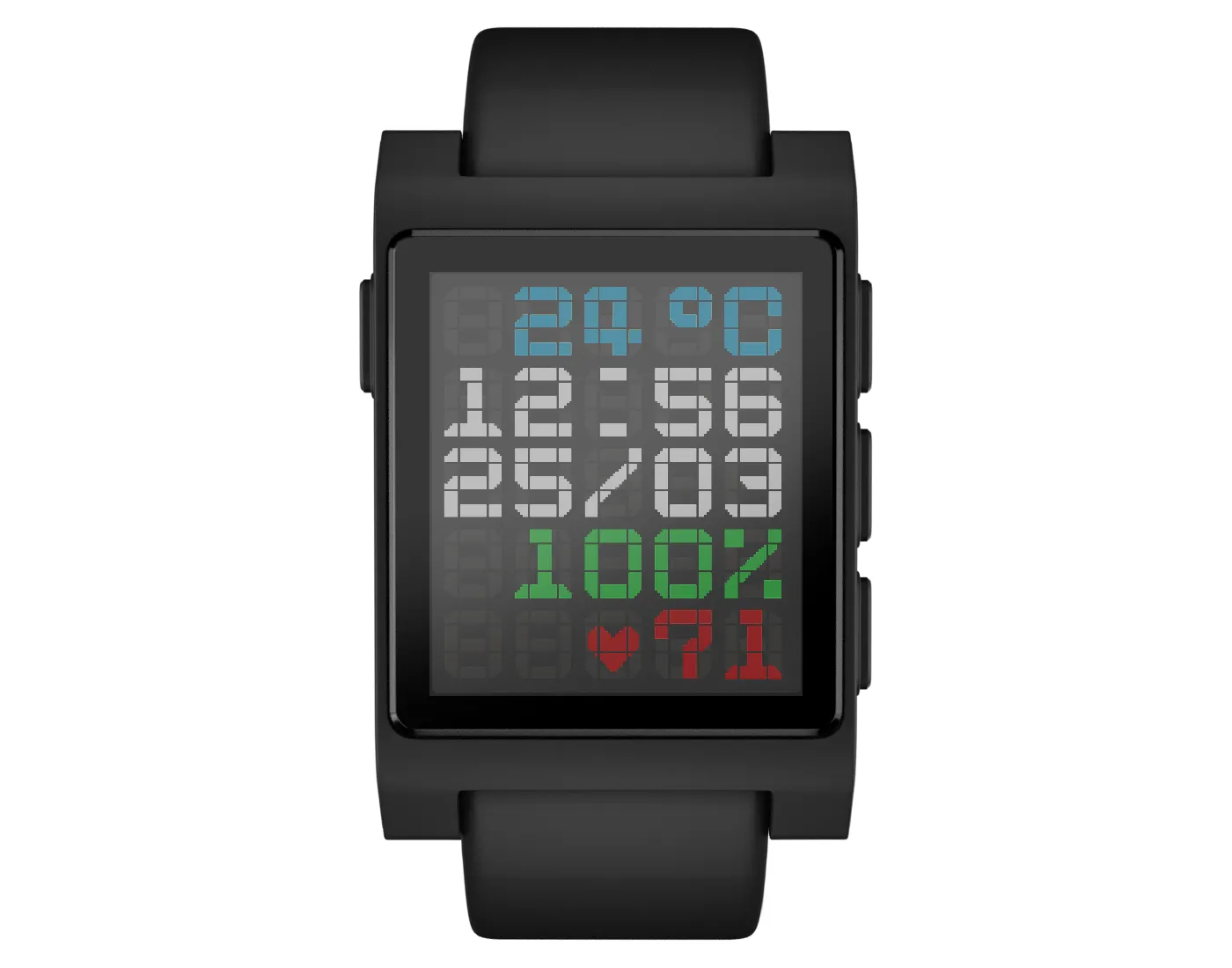 Hình ảnh cận cảnh mẫu smartwatch Pebble Core Time 2 với màn hình e-paper màu sắc.