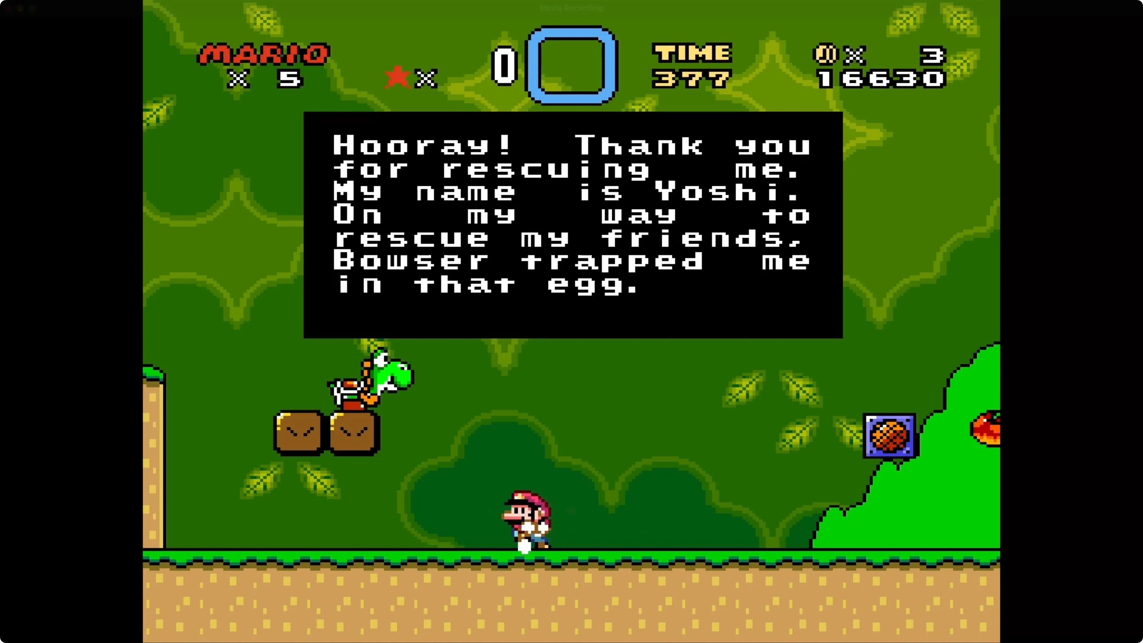 Hình ảnh game Super Mario World của SNES đang chạy trên Apple TV, cho thấy khả năng giả lập của thiết bị