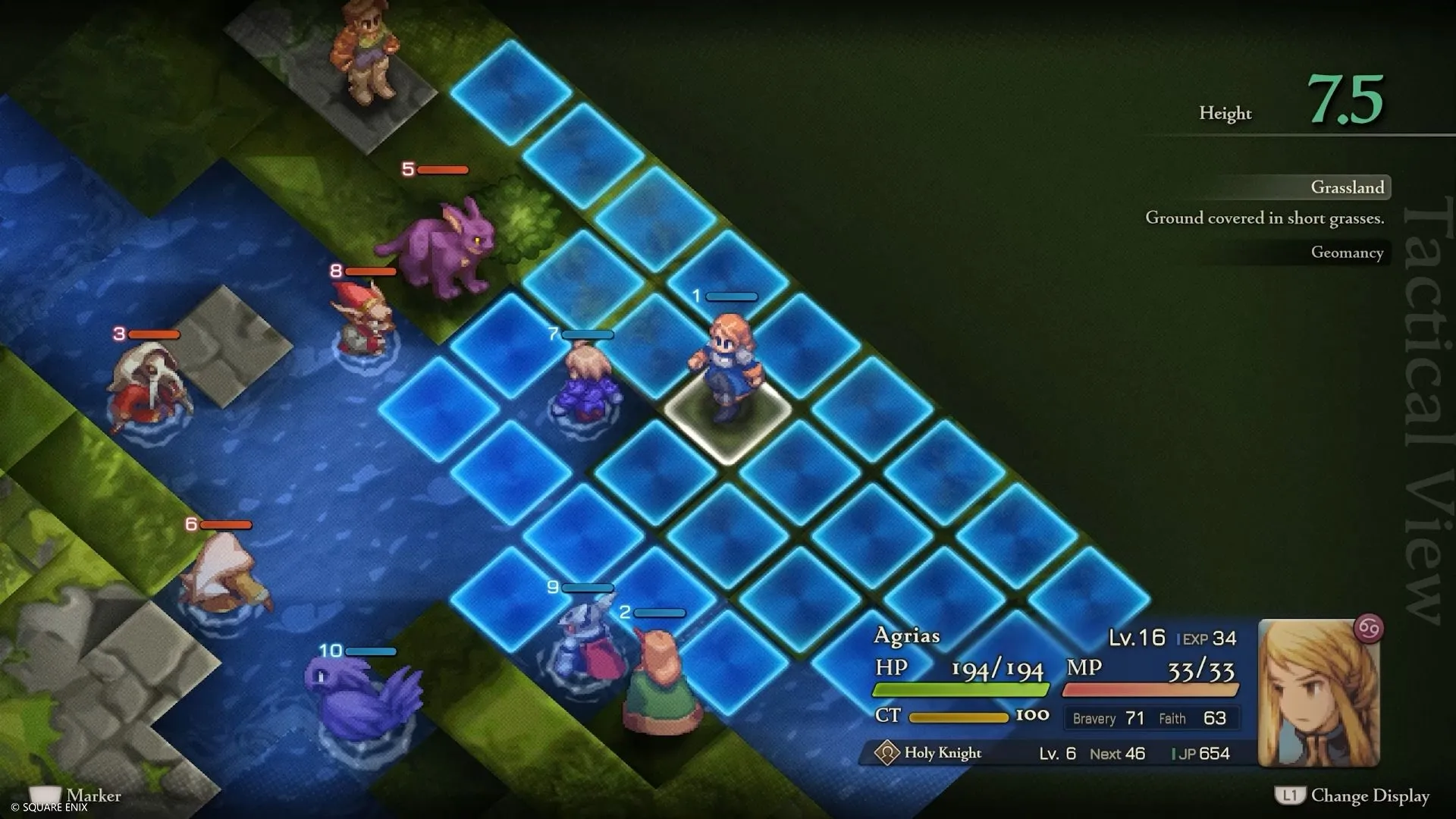 Hình ảnh một thành phố trong Final Fantasy Tactics, nhấn mạnh bối cảnh trung cổ giả tưởng