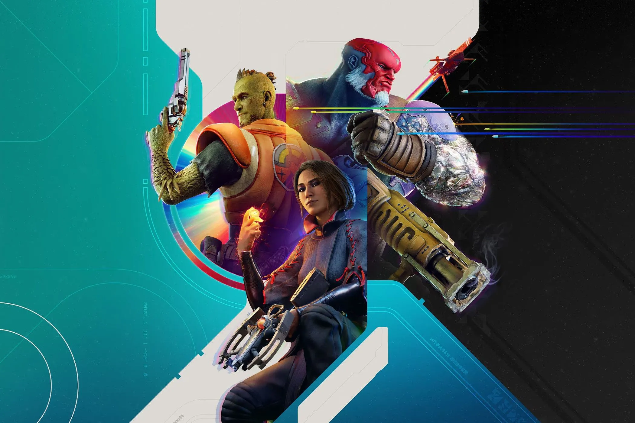 Hình ảnh quảng bá game Concord với ba nhân vật có thể chơi được, minh họa một tựa game live-service và rủi ro thất bại của chúng.