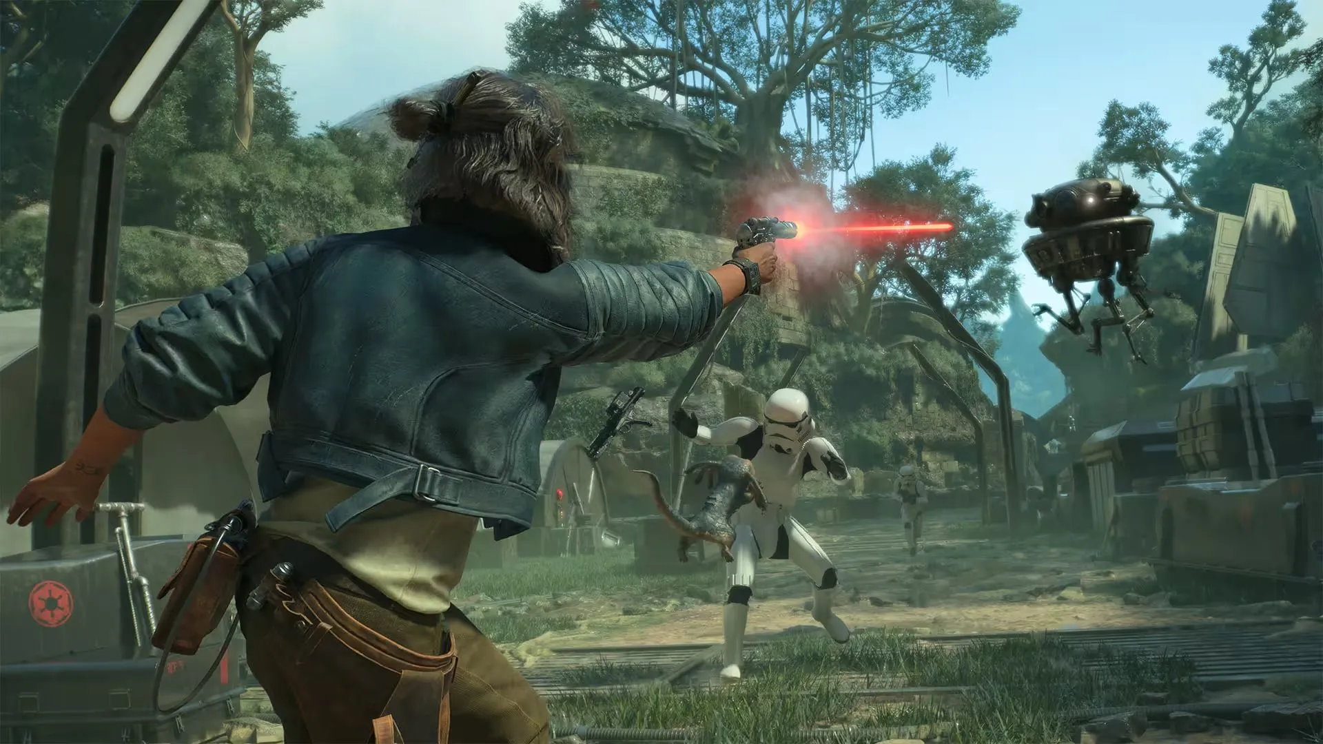 Hình ảnh từ game Star Wars Outlaws của Ubisoft, minh họa một cảnh quay trong môi trường thế giới mở rộng lớn, gợi ý về sự gia tăng nội dung phụ.