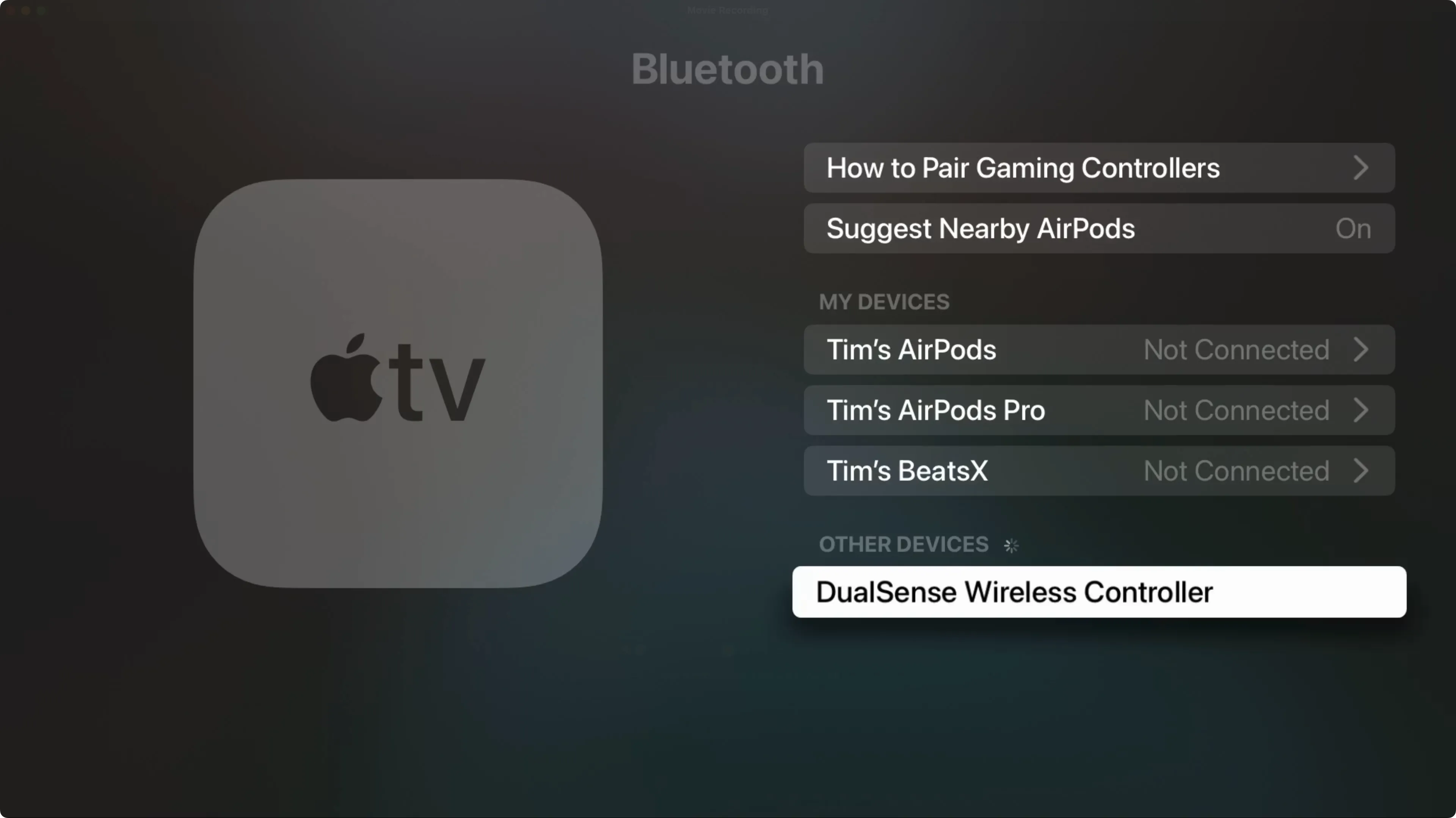 Hướng dẫn ghép nối tay cầm DualSense của PlayStation với thiết bị Apple TV thông qua cài đặt Bluetooth, cho trải nghiệm chơi game tốt hơn