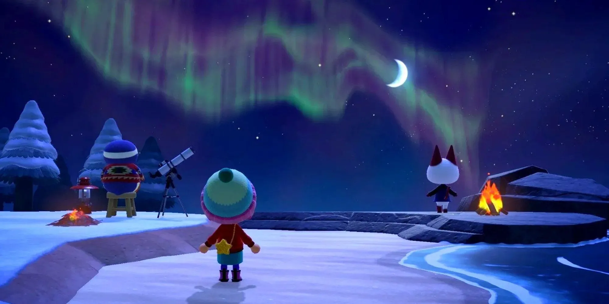 Khu vực bên ngoài của một căn nhà với hoa và cây cối trong Animal Crossing New Horizons