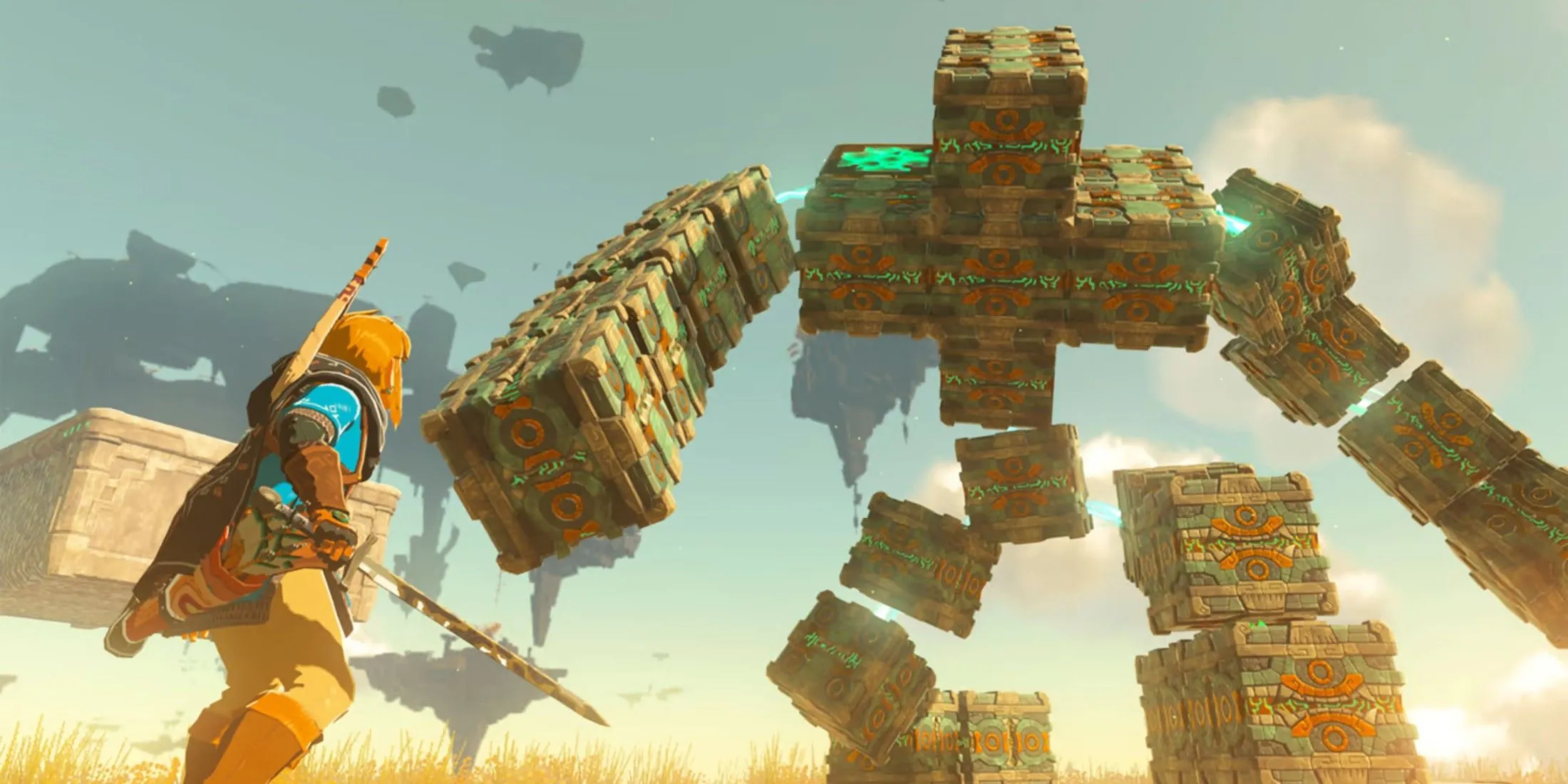 Link chiến đấu với trùm trong The Legend of Zelda: Tears of the Kingdom, nơi hiệu năng của Switch 2 có thể loại bỏ tình trạng giật lag.