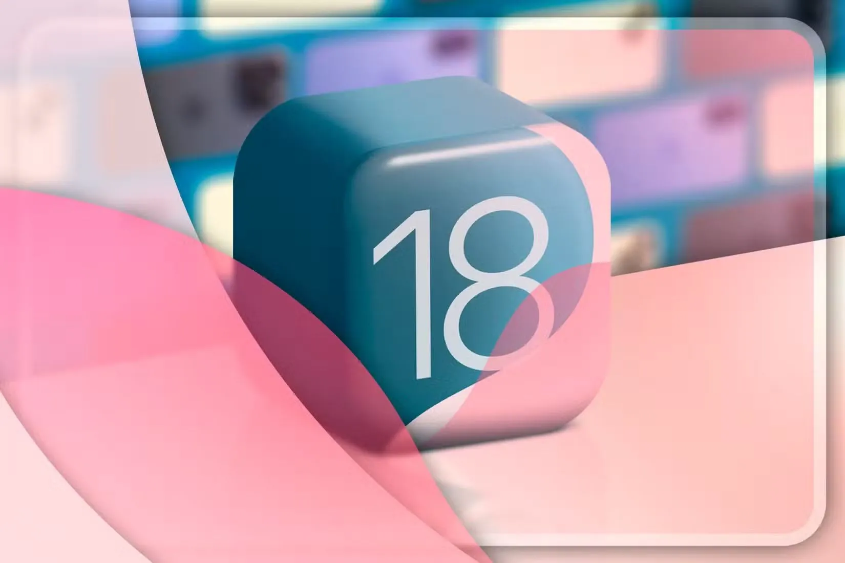 Logo iOS 18 trên nền đen, đại diện cho bản cập nhật hệ điều hành mới nhất của Apple.