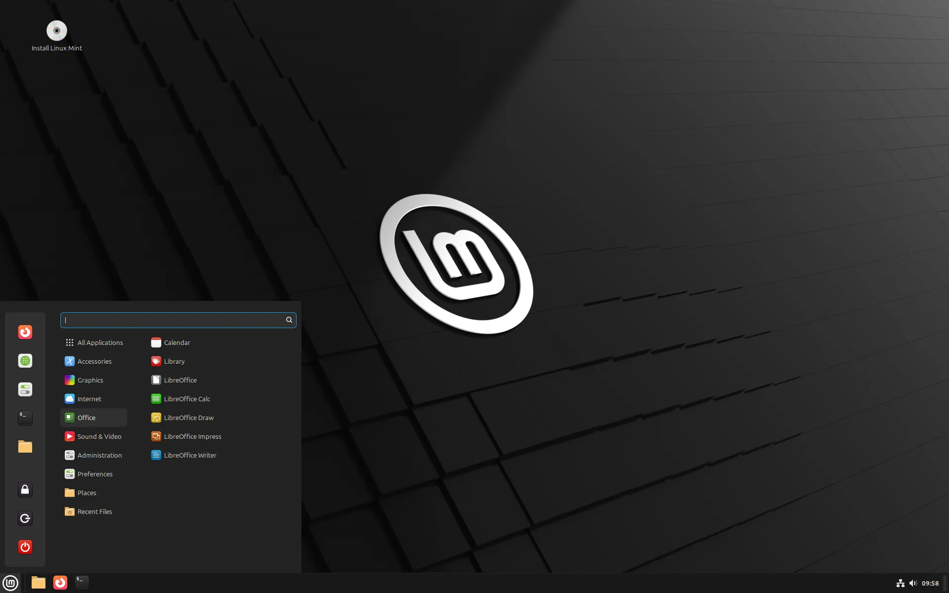 Màn hình desktop của Linux Mint 22.1 Cinnamon