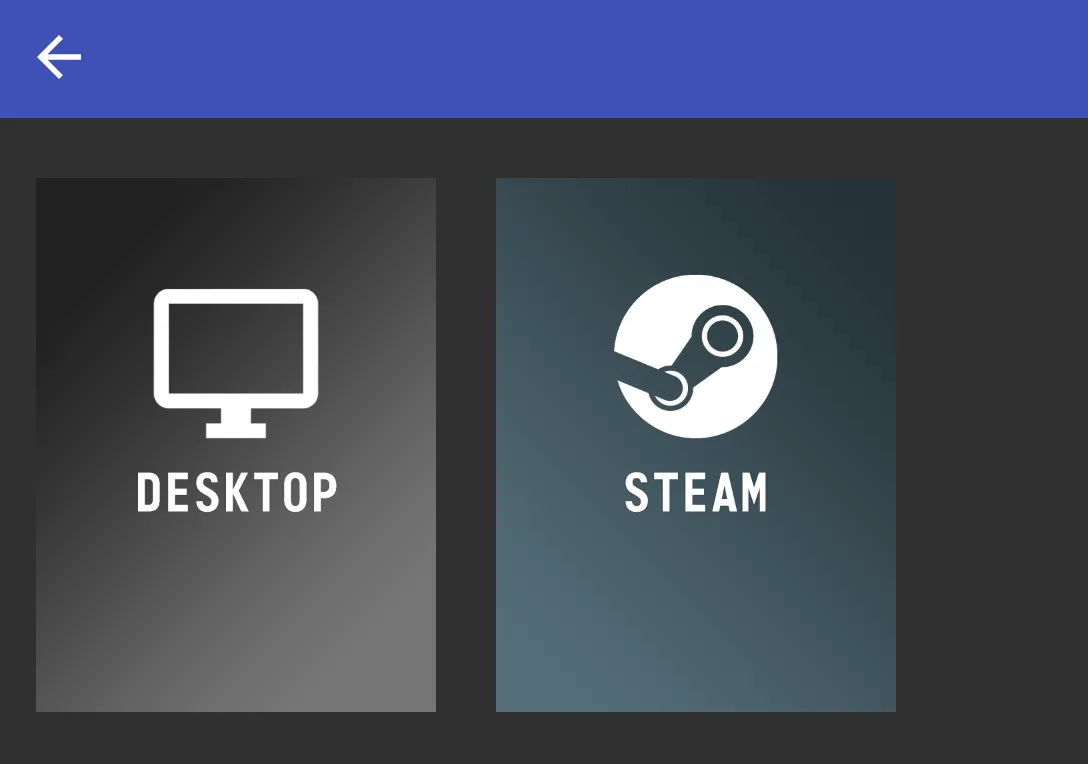 Màn hình streaming Moonlight hiển thị các biểu tượng màn hình nền và Steam.