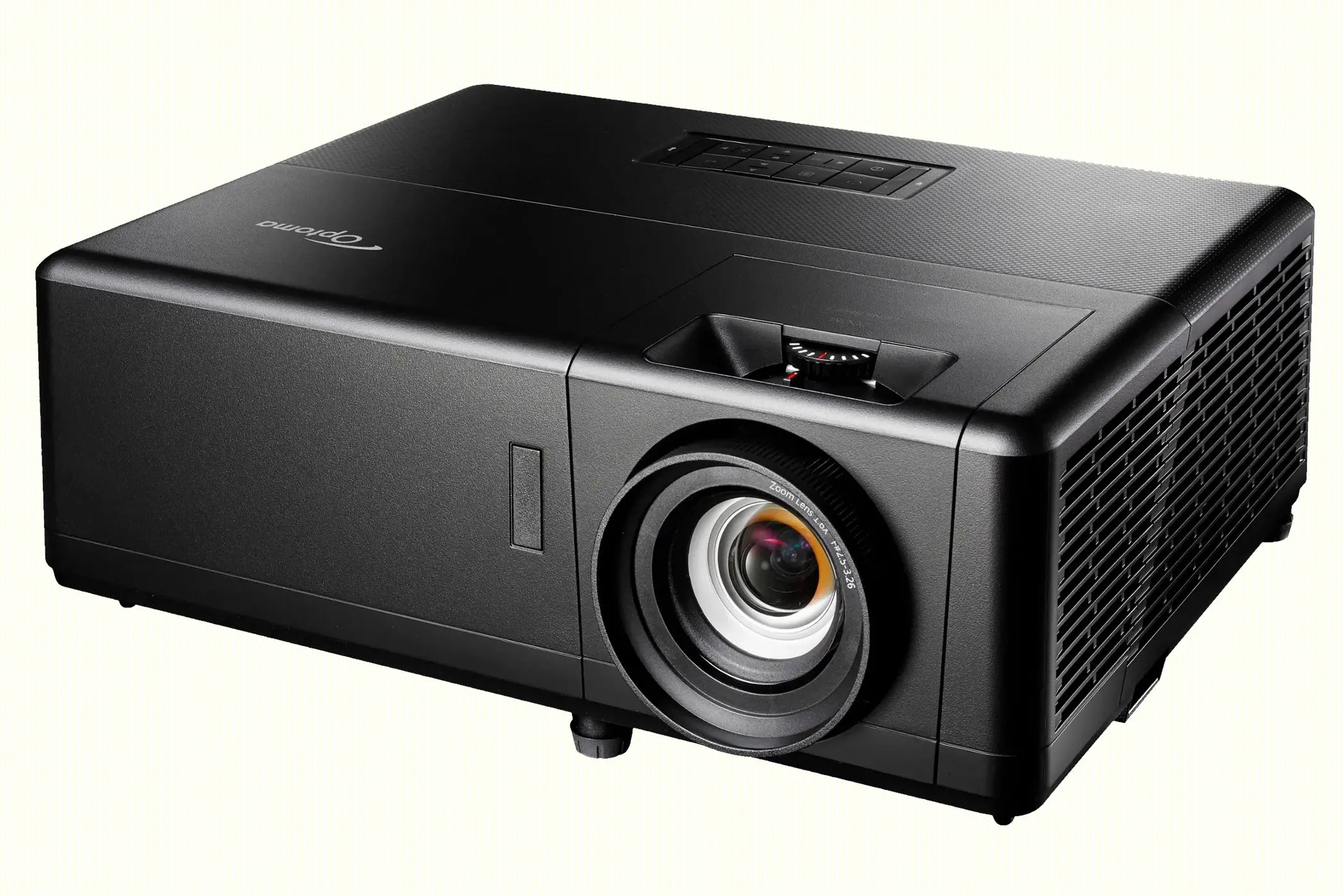Máy chiếu laser 4K Optoma UHZ55 màu đen, thể hiện công nghệ hiển thị cao cấp cho game thủ