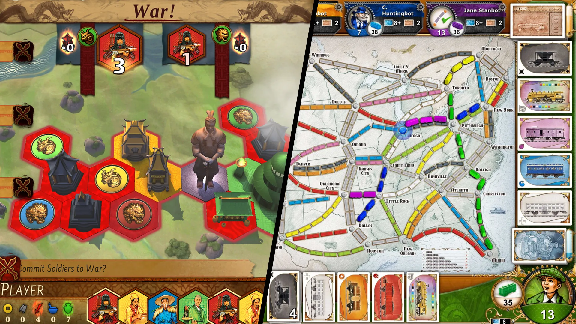 Minh họa một số tựa game board kỹ thuật số, cho thấy trải nghiệm giải trí tốt hơn trên màn hình tablet.