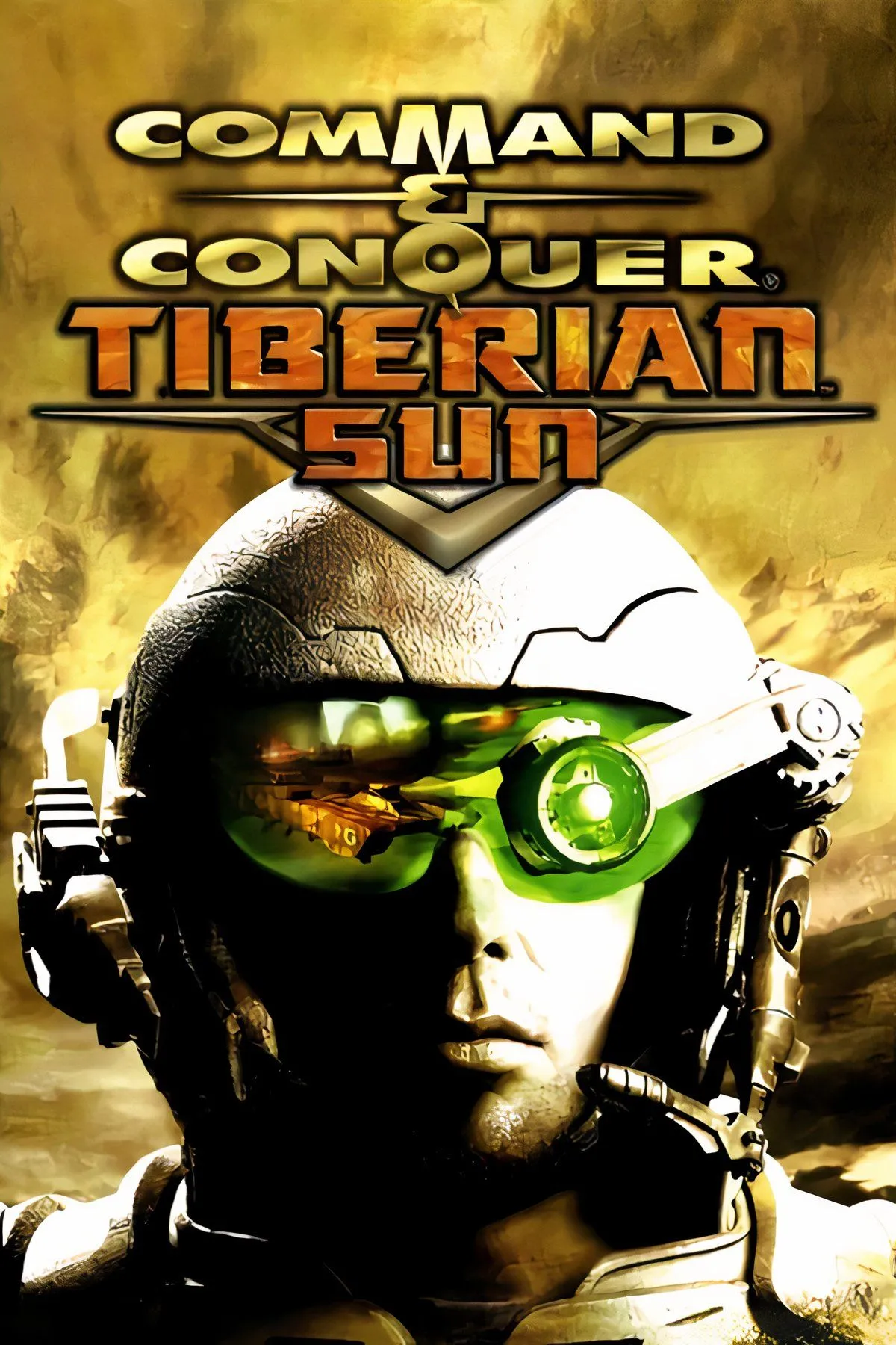 Minh họa tổng hợp các hình ảnh từ game Command &amp; Conquer: Tiberian Sun với logo và thiết kế futuristic.