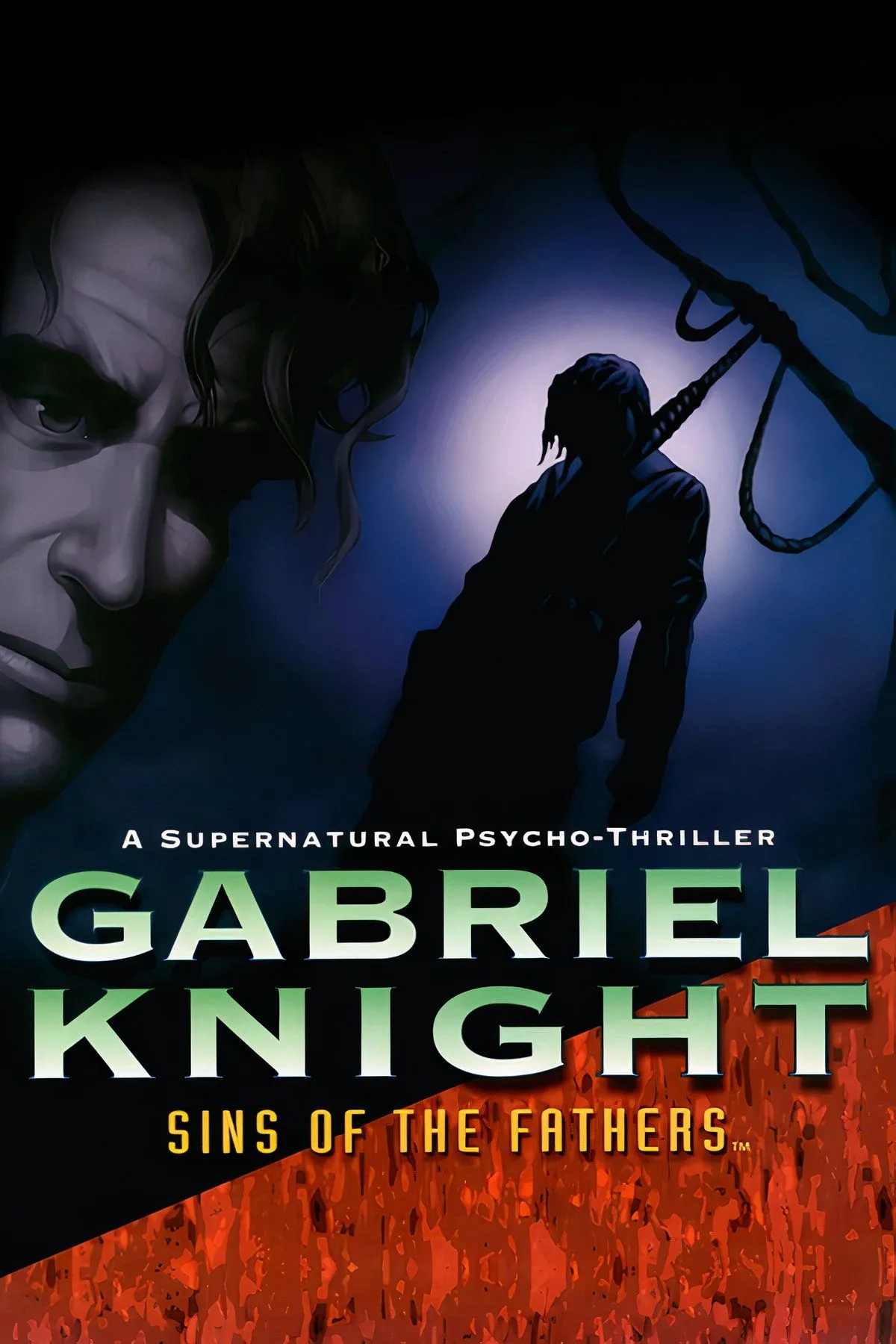 Minh họa tổng hợp các hình ảnh từ series game Gabriel Knight với logo và thiết kế cổ điển.