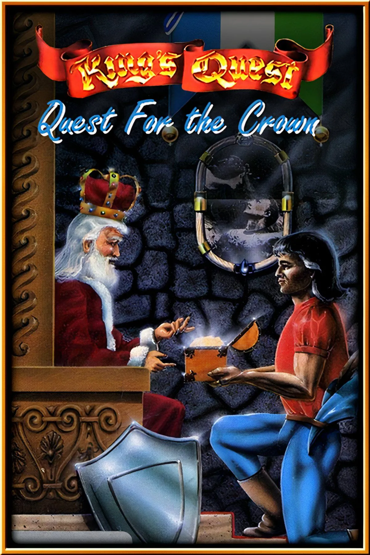 Minh họa tổng hợp các hình ảnh từ series game King's Quest với logo của bộ sưu tập.