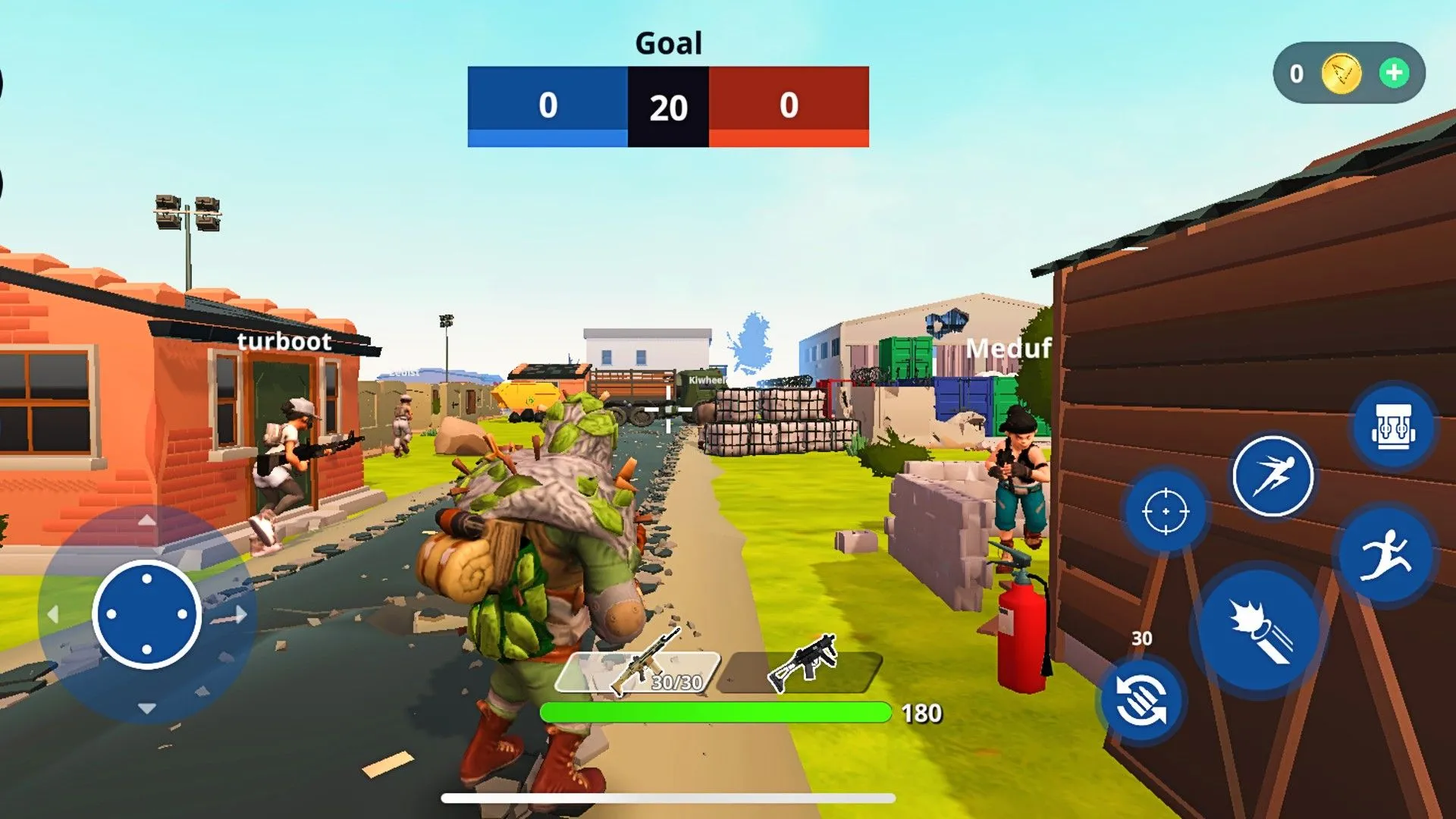 Một quái vật cầm vũ khí nhắm vào nhân vật trong game Android được tạo bằng Struckd, minh họa khả năng tạo game 3D.