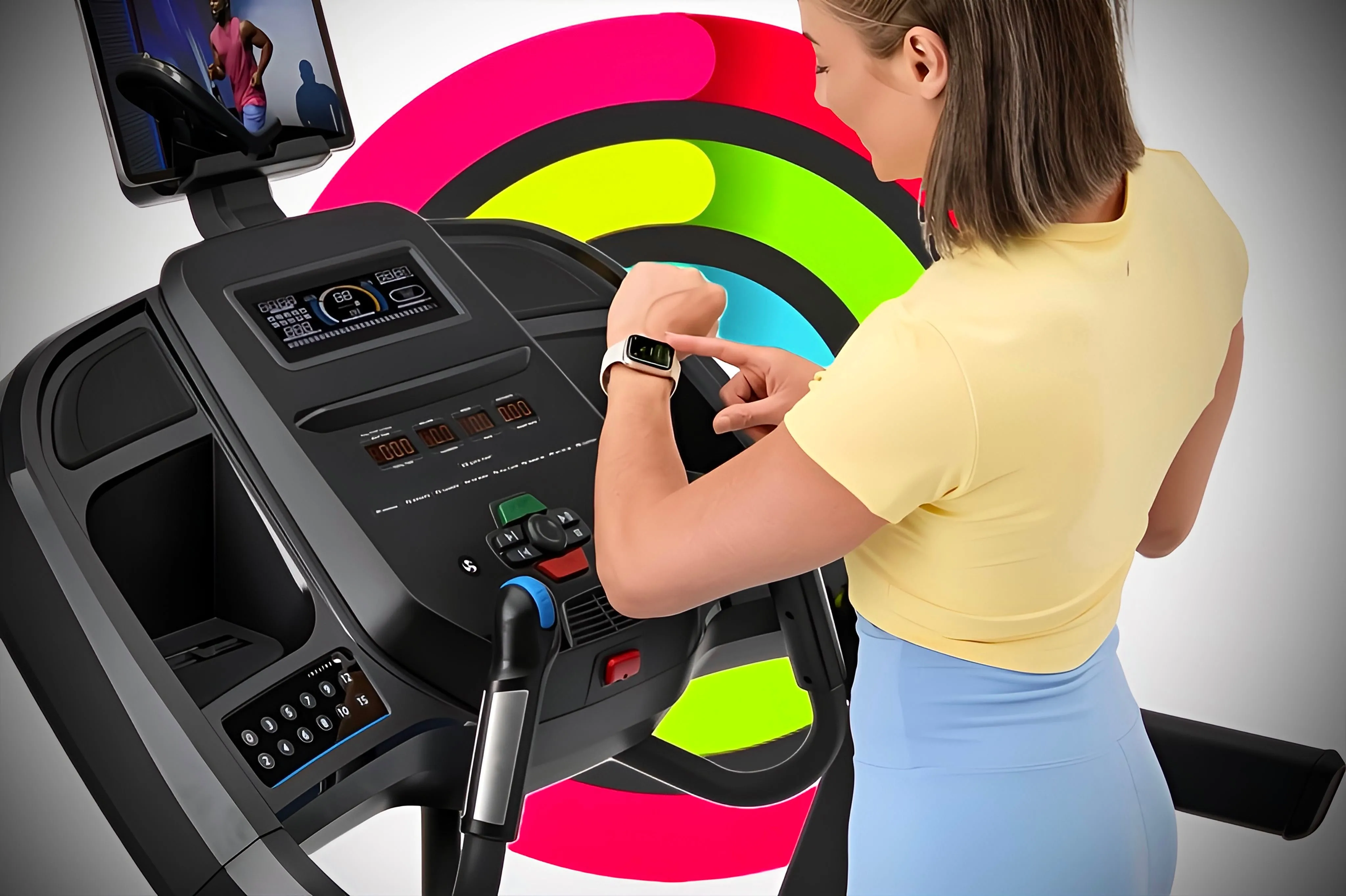 Người dùng xác nhận kết nối Apple Watch với máy chạy bộ thông qua GymKit