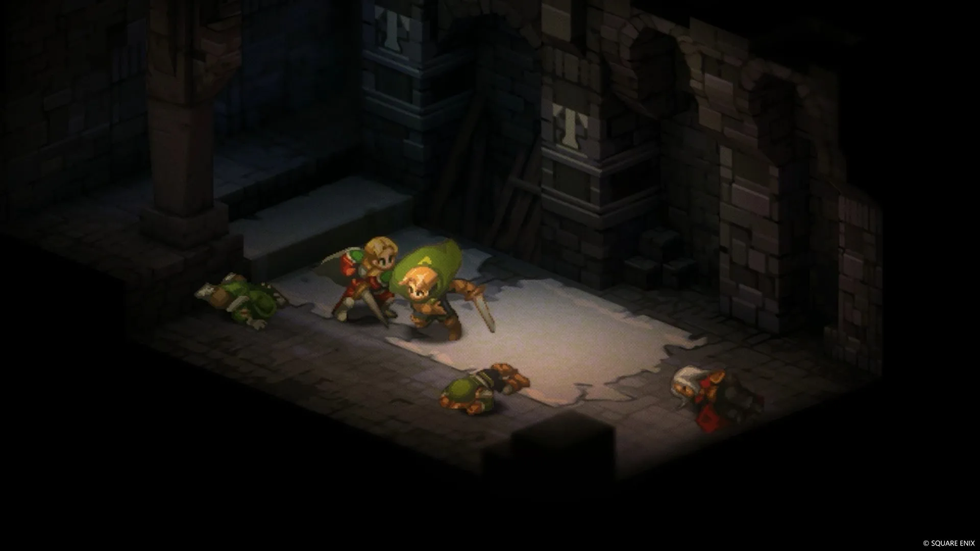 Nhân vật trong Final Fantasy Tactics thể hiện các kỹ năng chiến đấu và phép thuật đặc trưng