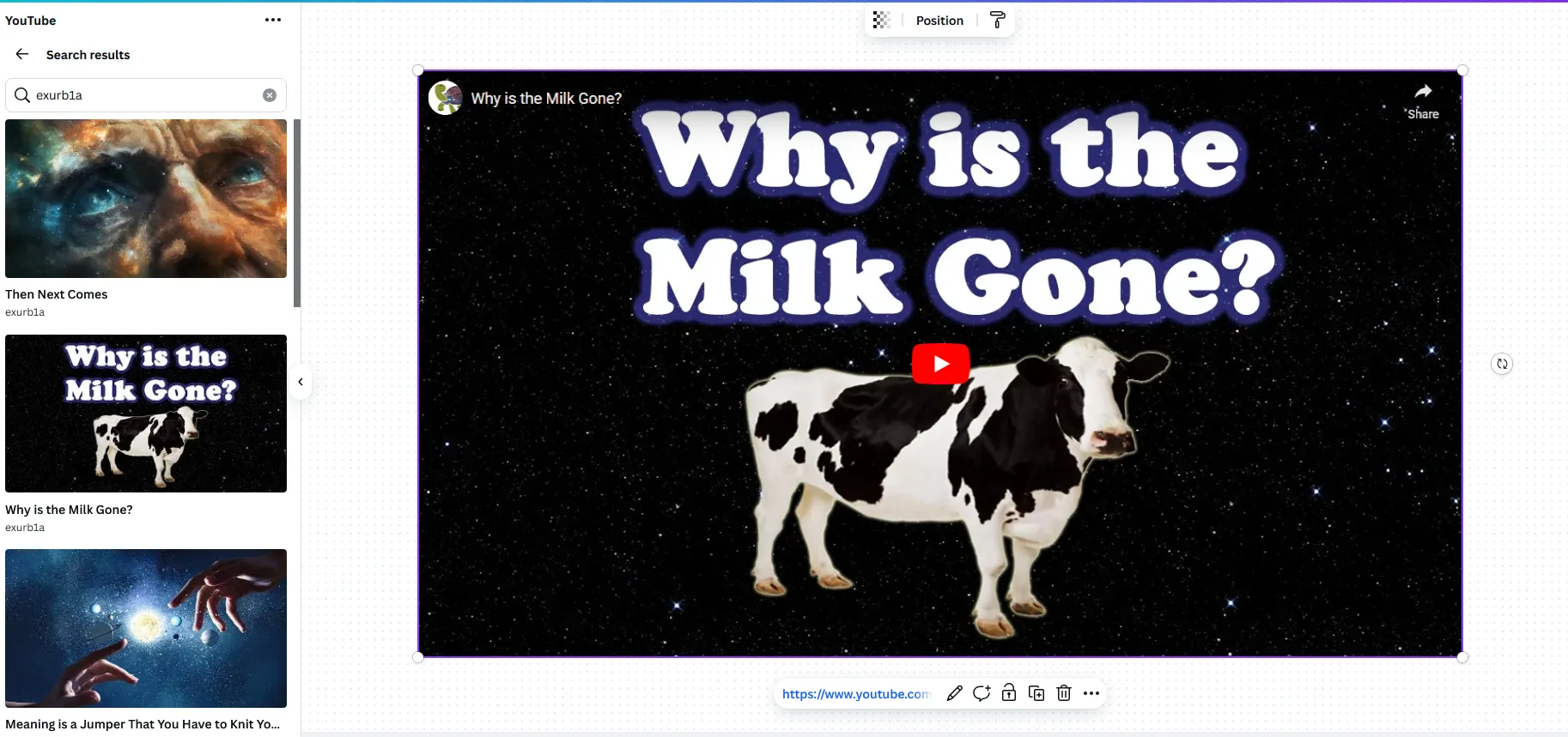 Nhúng video YouTube vào dự án Canva