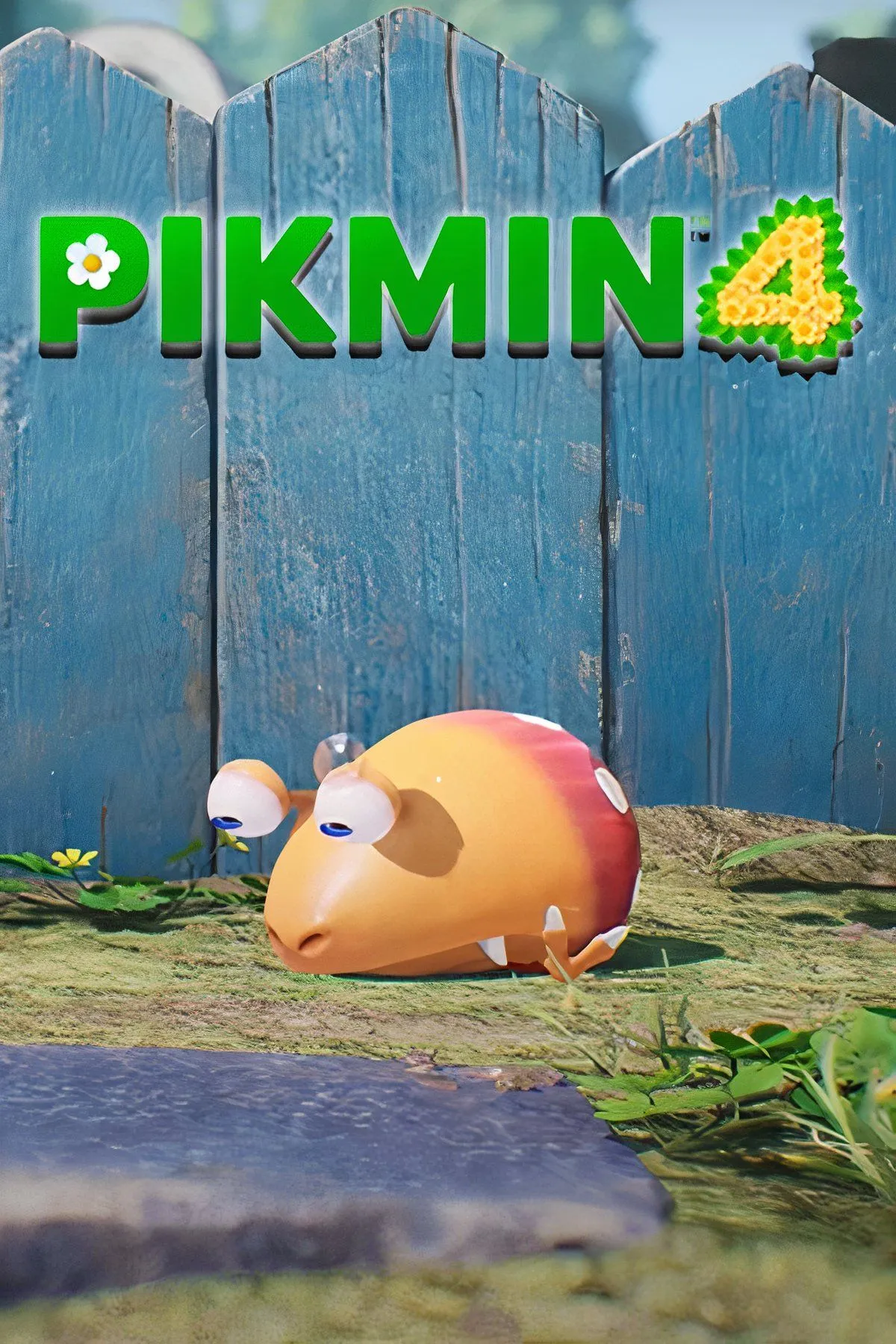 Pikmin 4, hiển thị nhân vật chính và các sinh vật Pikmin nhiều màu sắc đang khám phá một môi trường ngoài hành tinh.