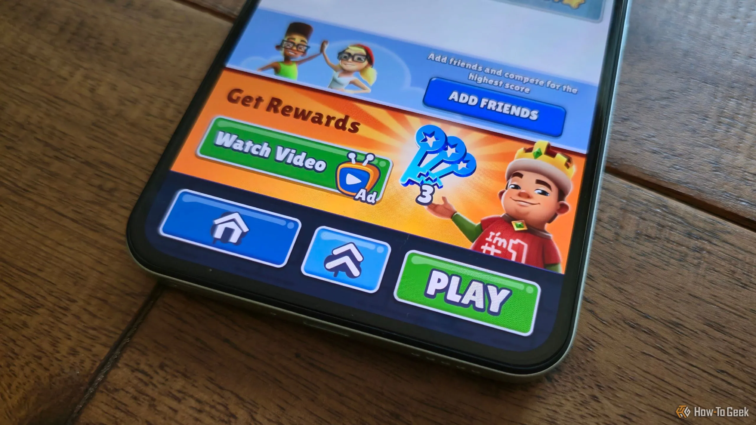 Quảng cáo trong game Subway Surfers trên CMF Phone 2 Pro, khuyến khích mua hàng