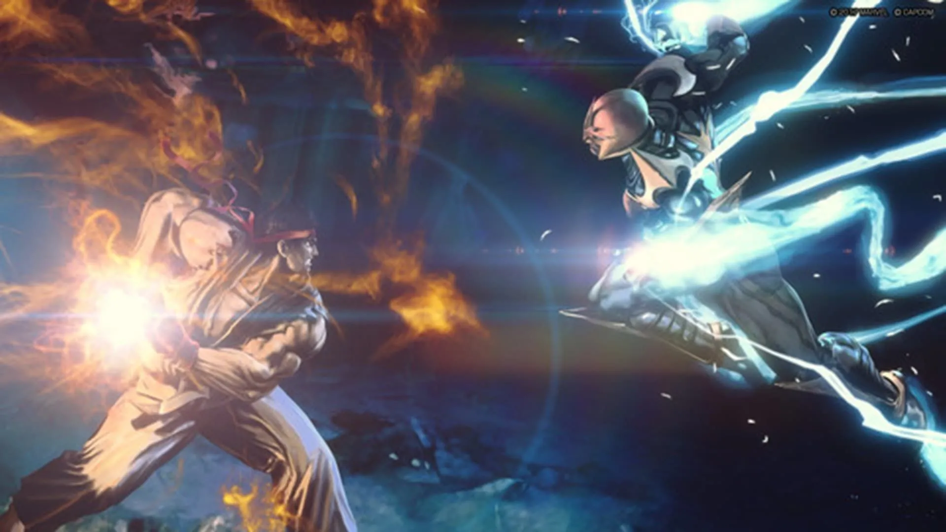 Ryu của Capcom và Nova của Marvel đang đối đầu trong trận chiến của Ultimate Marvel Vs. Capcom 3