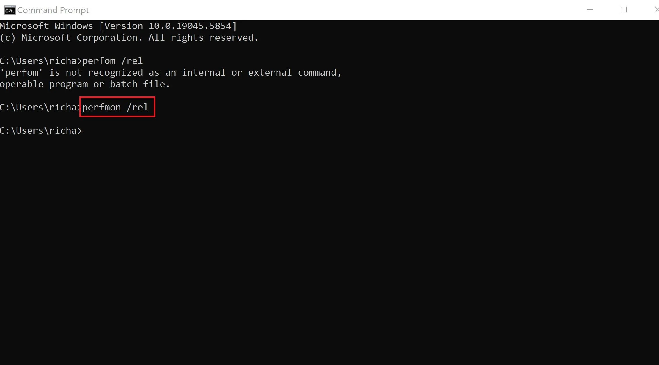 Sử dụng Command Prompt để truy cập Windows Reliability Monitor, giúp khắc phục lỗi hiệu quả.