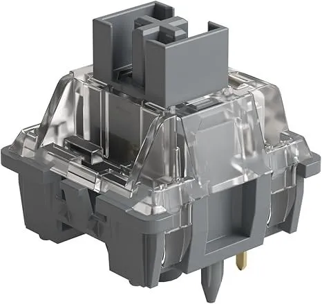 Switch bàn phím Akko V3 Silver Pro màu bạc, cận cảnh.
