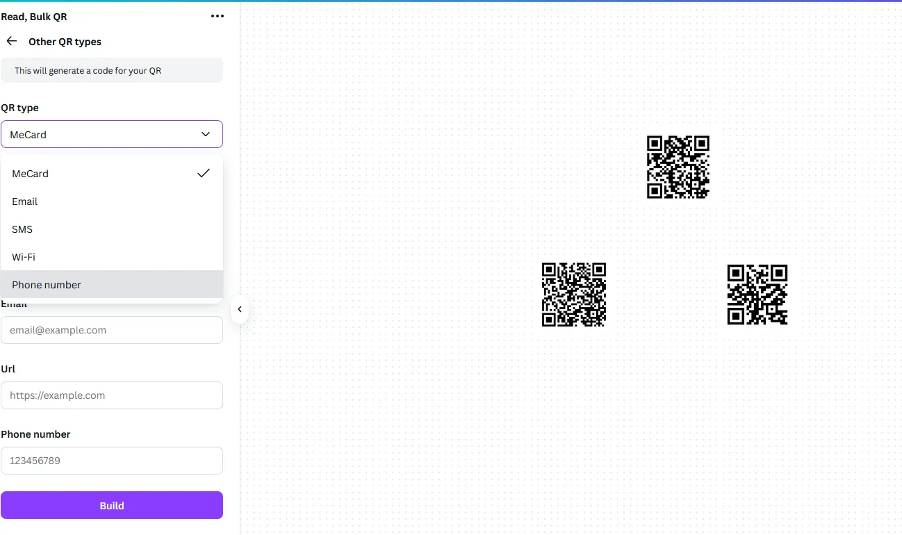 Tạo hàng loạt mã QR bằng Canva